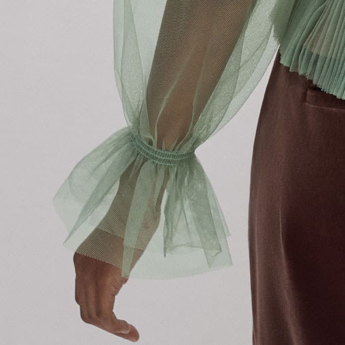 トップス AMERI UNDRESSED HIGH NECKED TULLE TOP 超新作】 HIGH Ameri（アメリ）の「UNDRESSED NECKED TOP（T