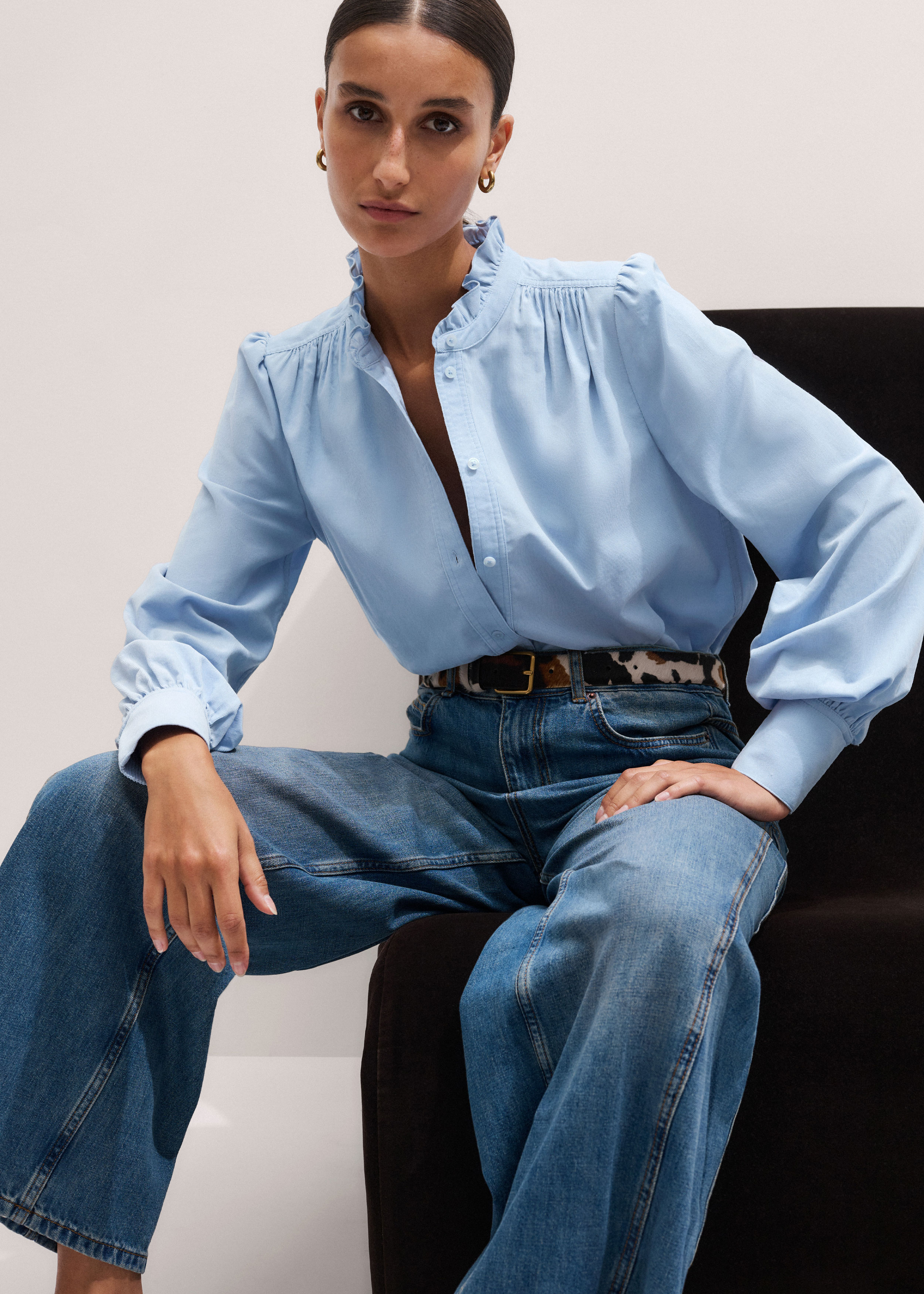 army blue mess dress The Minerva Blouse Sapphire / L main image 0