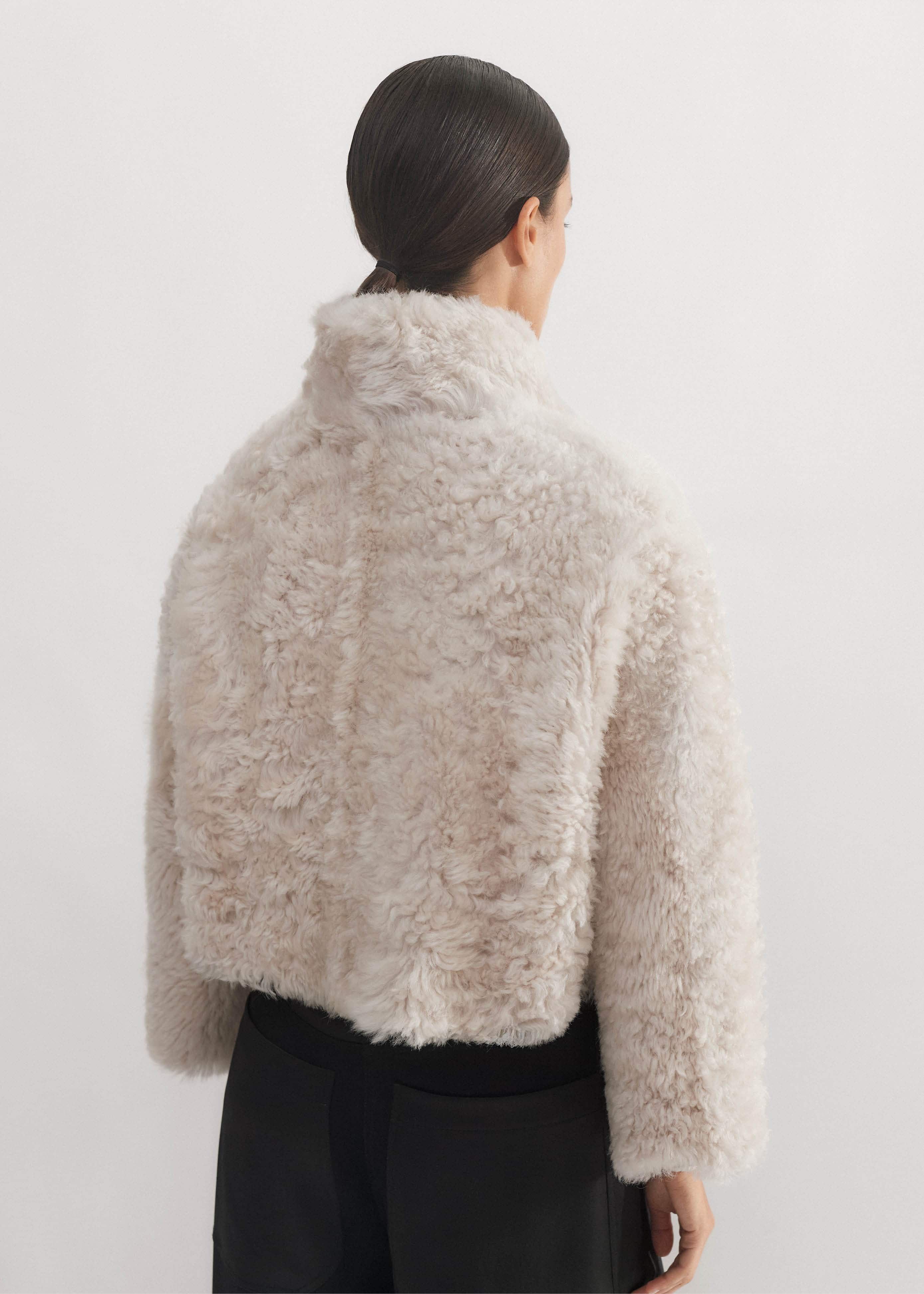 Women's Natural Lux Shearling Crop Jacket | ME+EM