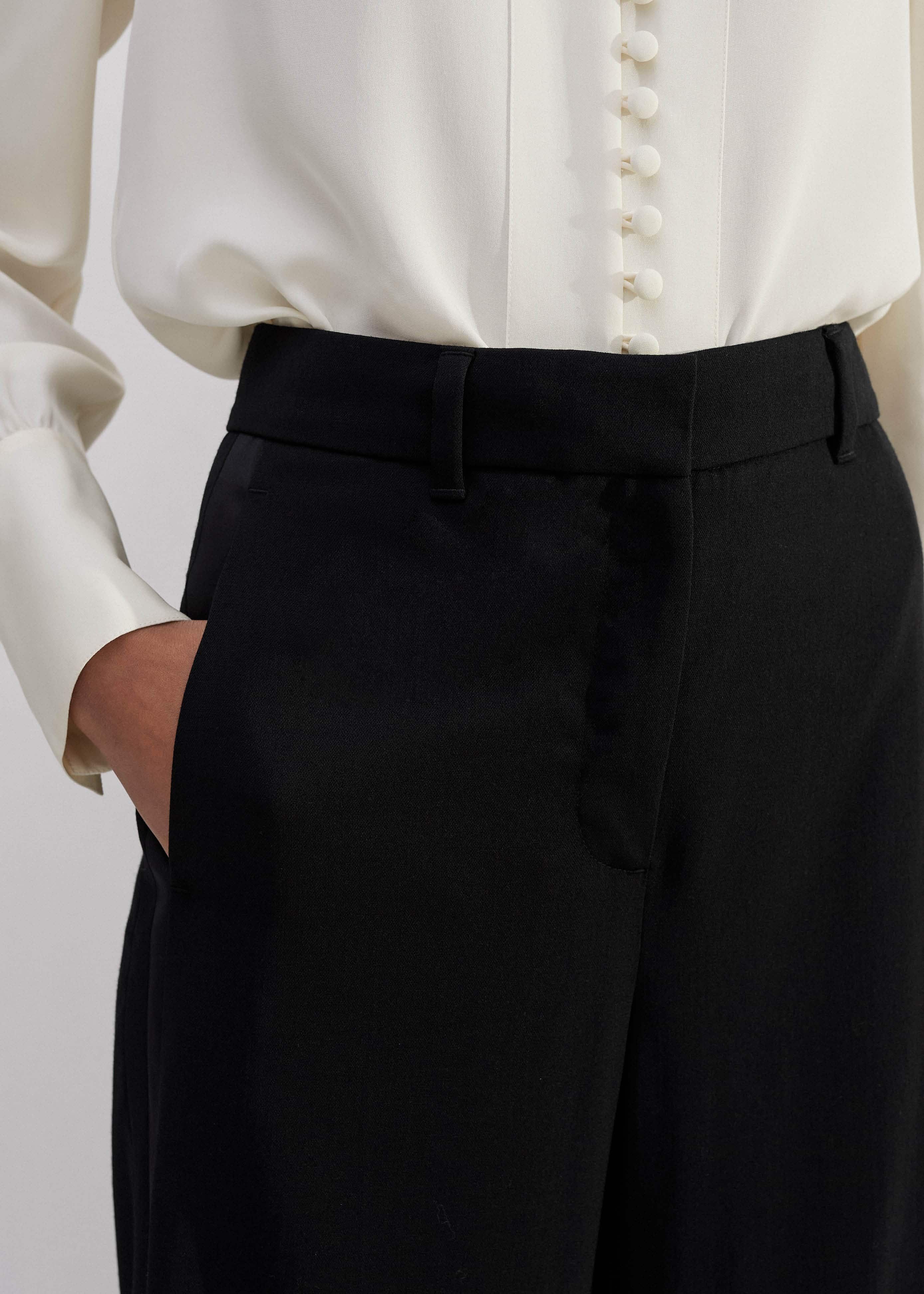 Women's Black Regular-Length Ultra-Wide Tux Pant | ME+EM