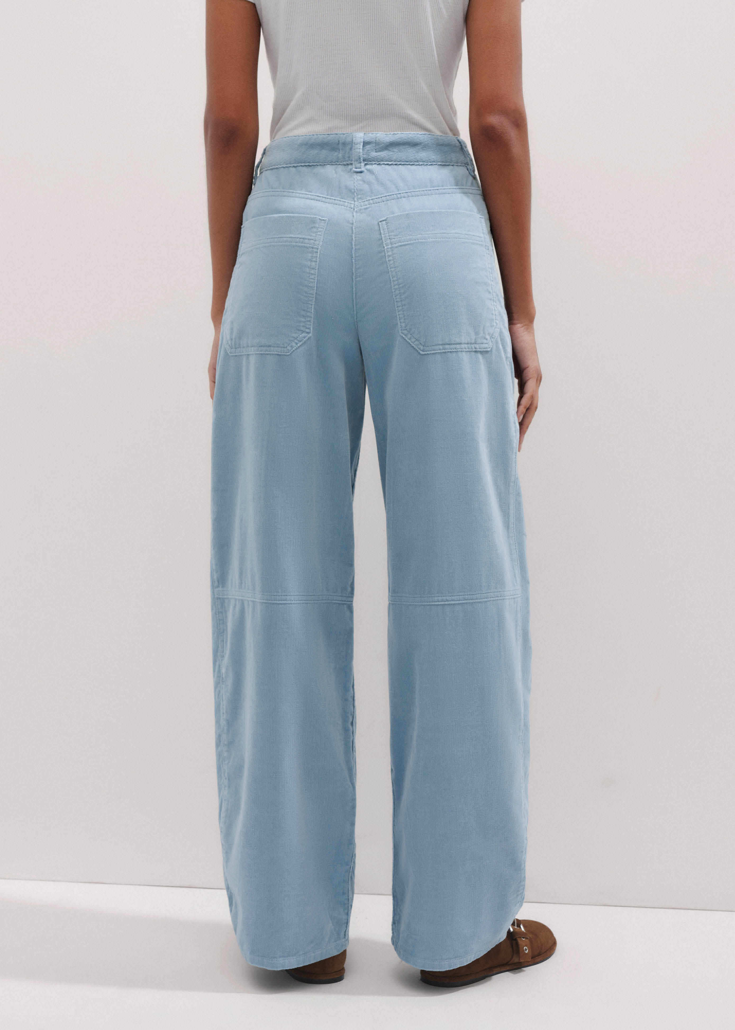Women's Blue Washed Cord Extreme Seam Pant | ME+EM