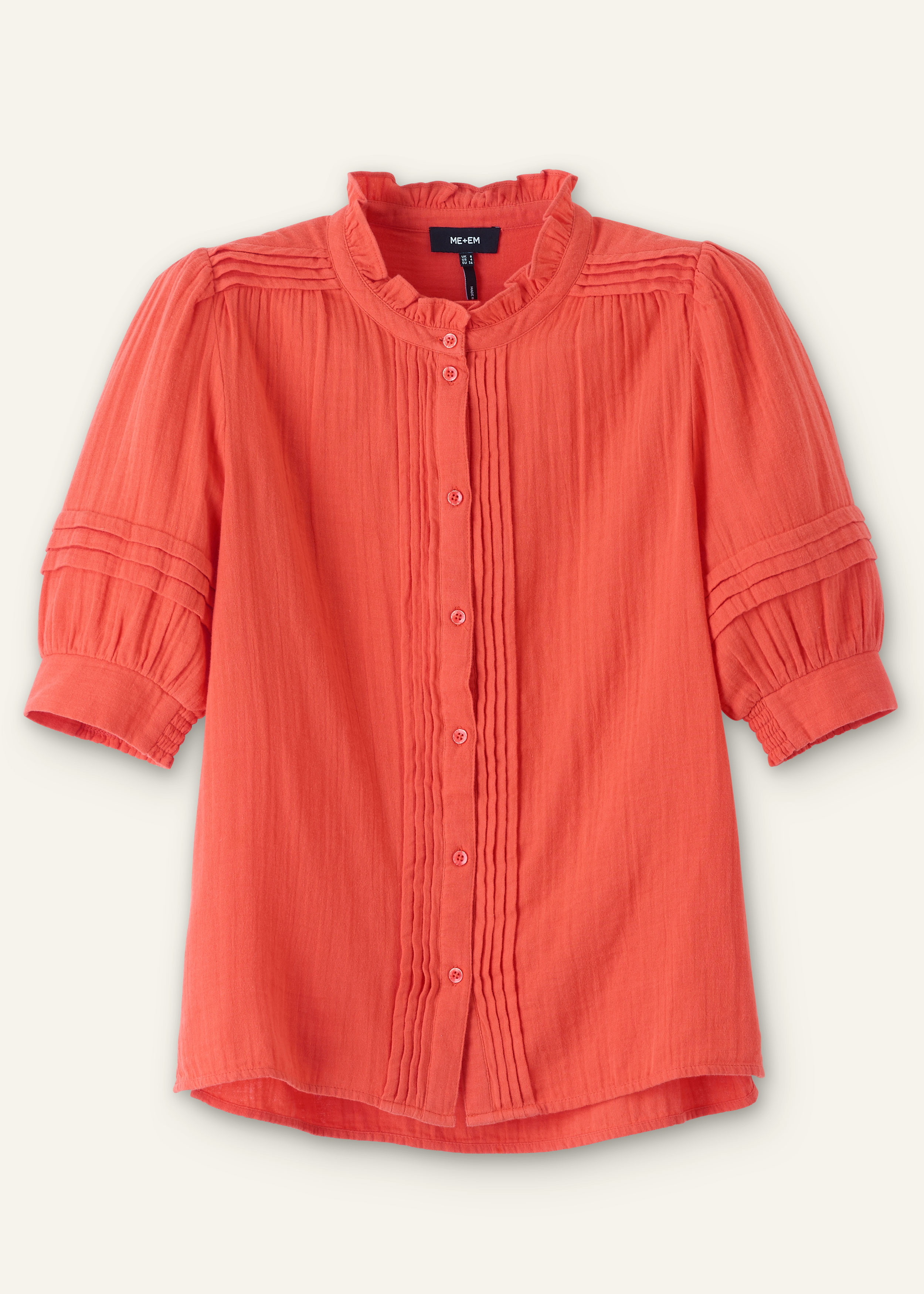 Women's Orange Cheesecloth Blouse | ME+EM