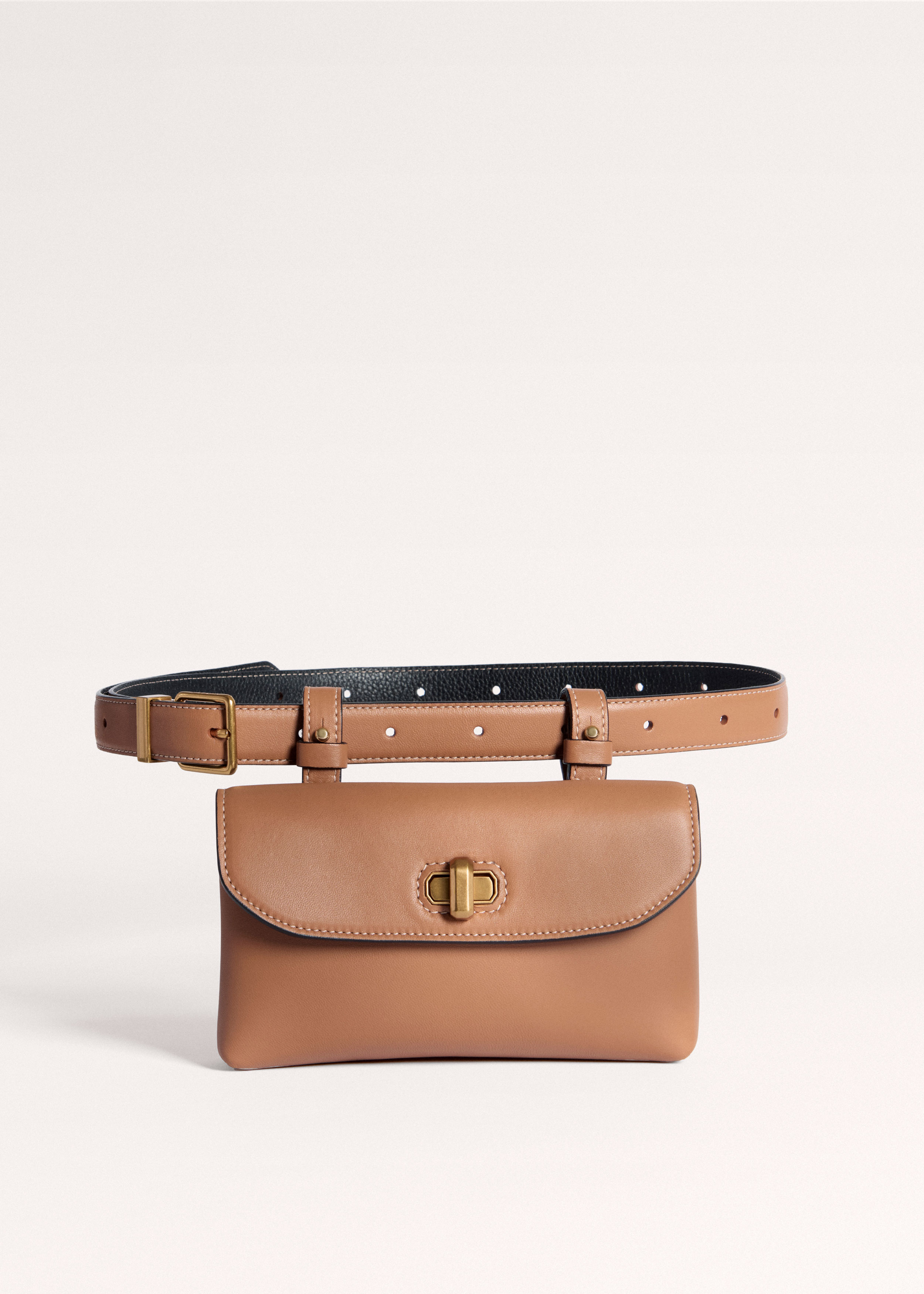 Khaki Epsom Leather Lock Belt with Belt Bag and Gold Hardware Adjustable Sizing HERMES Kelly 18 Belt Gold Epsom GHW *New - Timeless Luxuries main image 3