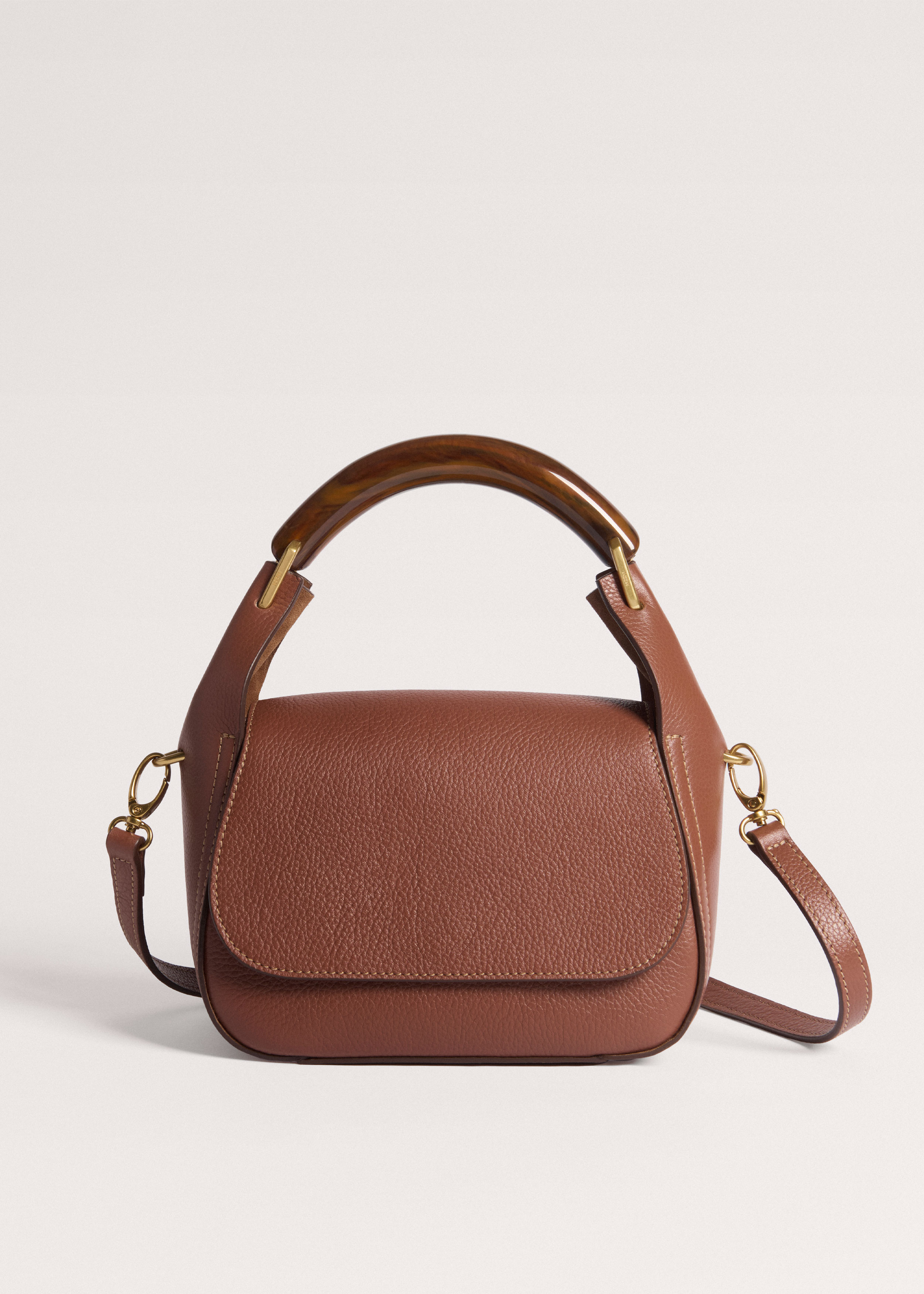Women's Brown Mini Resin Handle Handbag | ME+EM