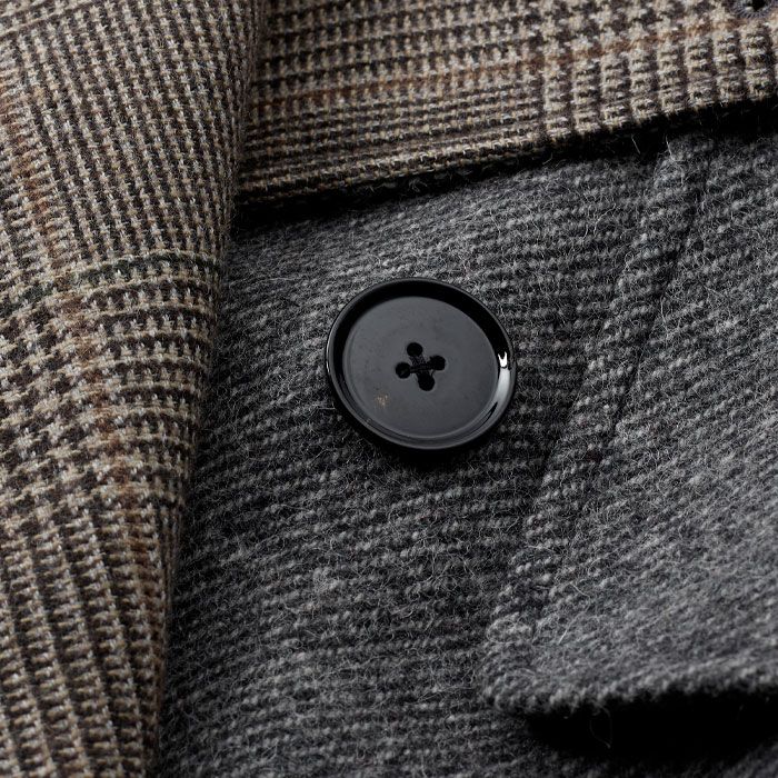 ジャケット・アウター WOOL CHECK TRENCH COAT Women's Gray Check Wool Trench Coat | ME+EM