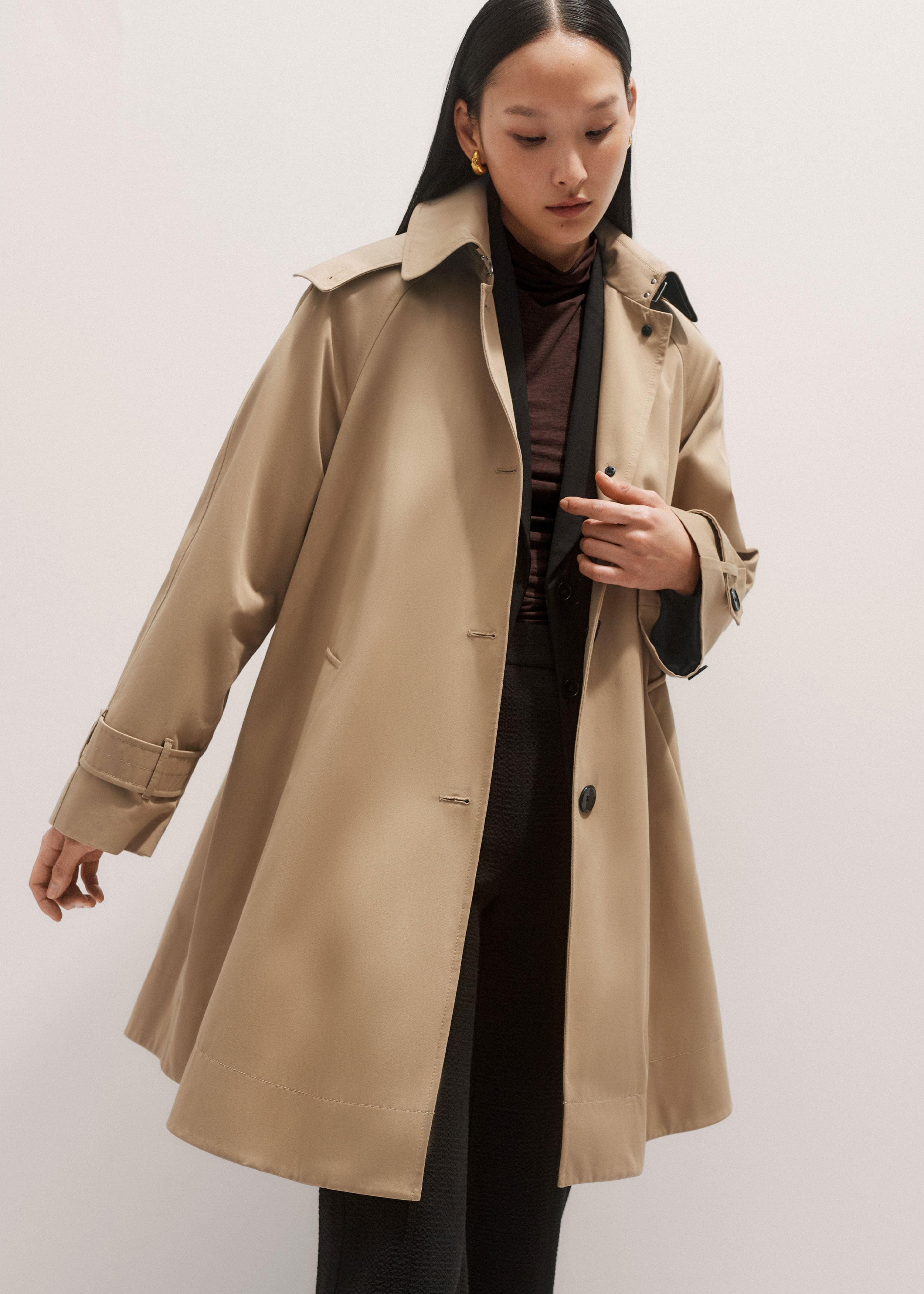 Women's Beige Shower-Proof Swing Mac ME+EM