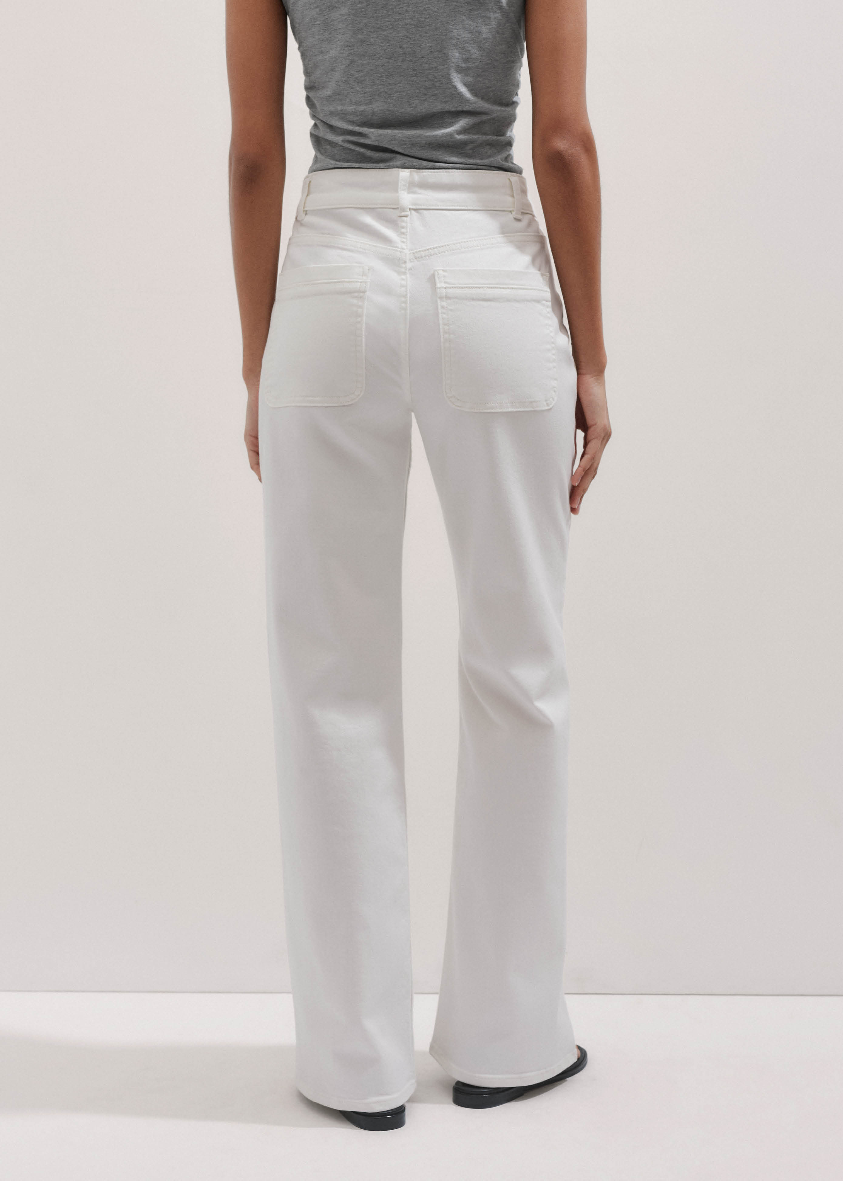 Women's Off White Patch Pocket Subtle Flare Jean | ME+EM