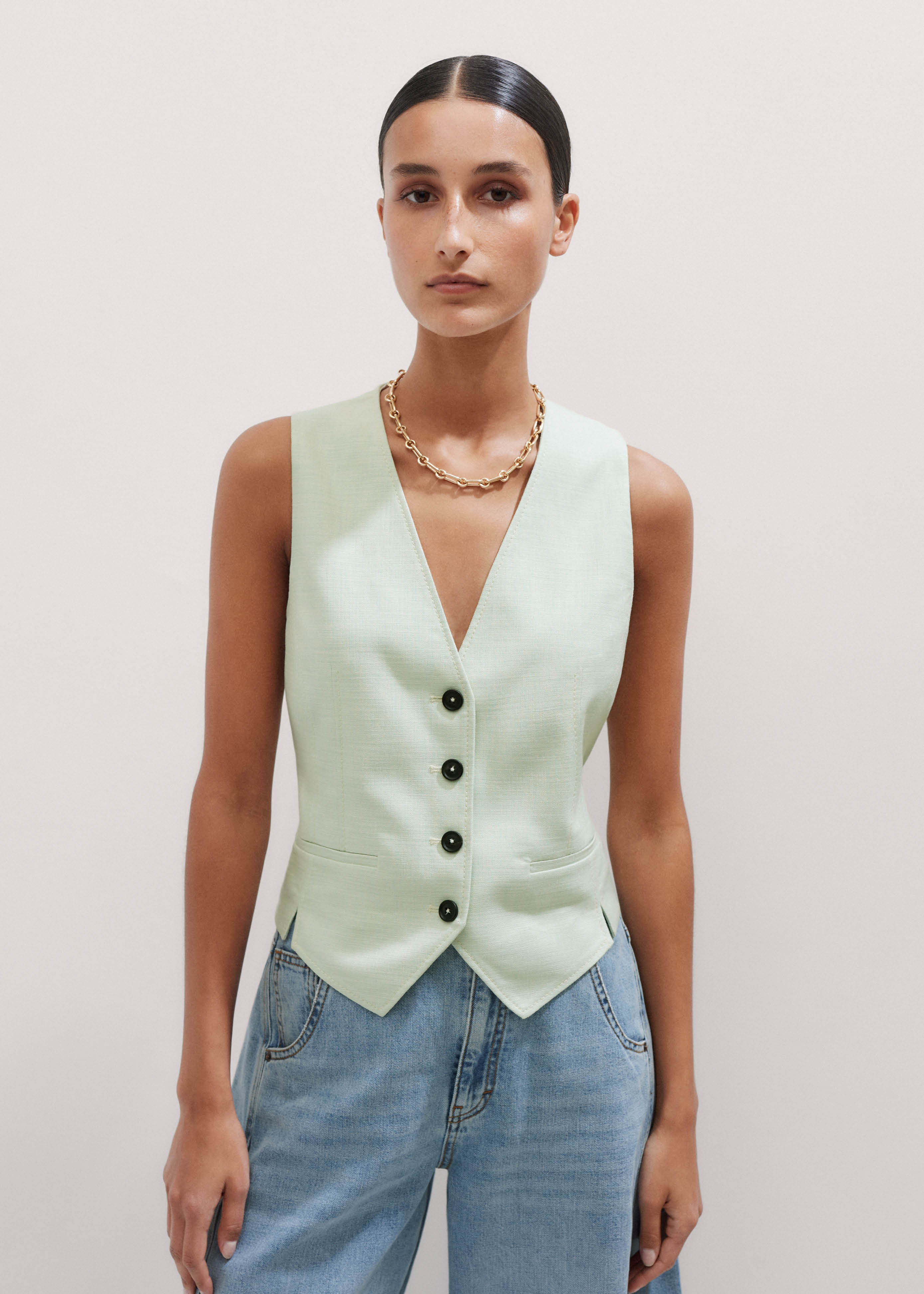 Bobbi Tailored Emerald Green Waistcoat