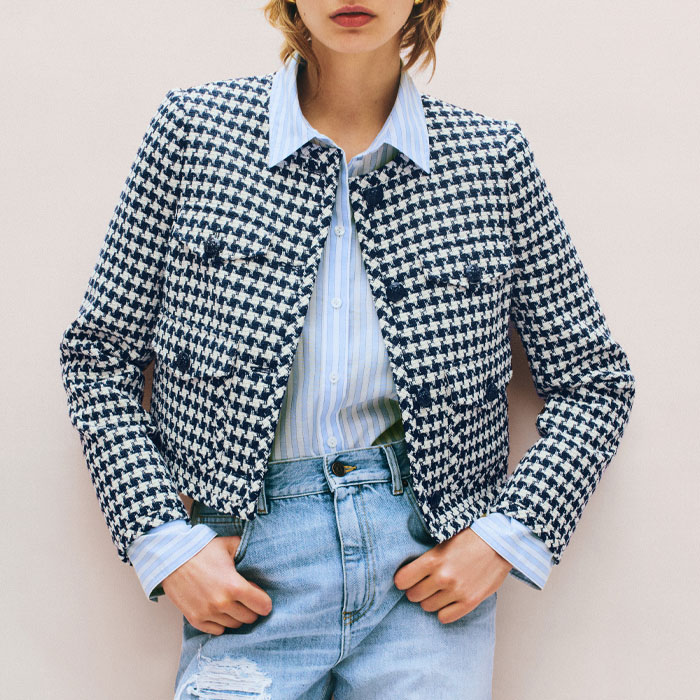 Peel&lift dogtooth box jacket army toro users 千鳥格子セットアップ