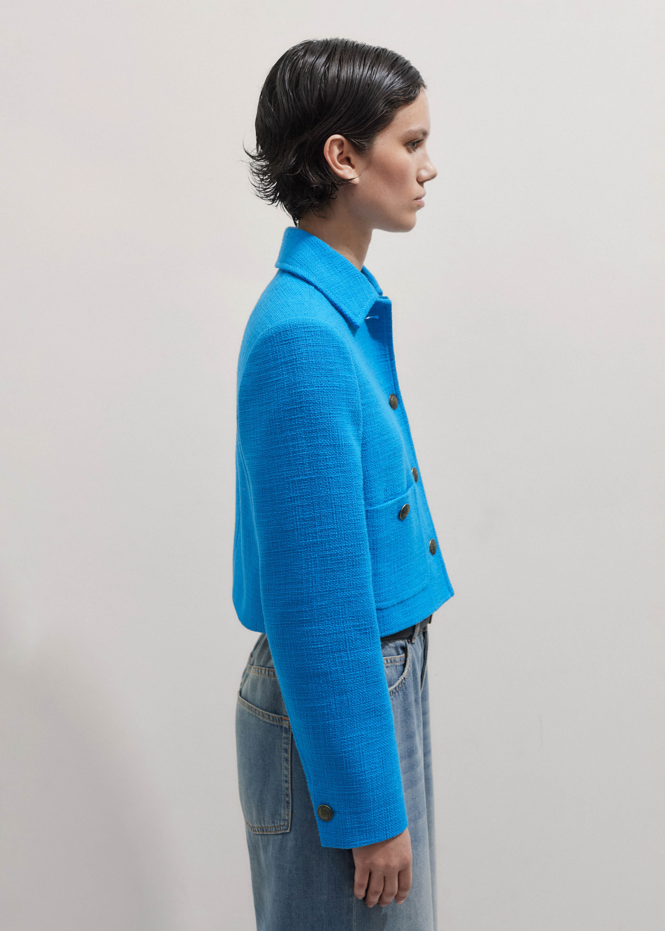 MADISON BLUE　CROPPED JACKET TWEED　01　美品 MADISON BLUE CROPPED JACKET TWEED 01 美品