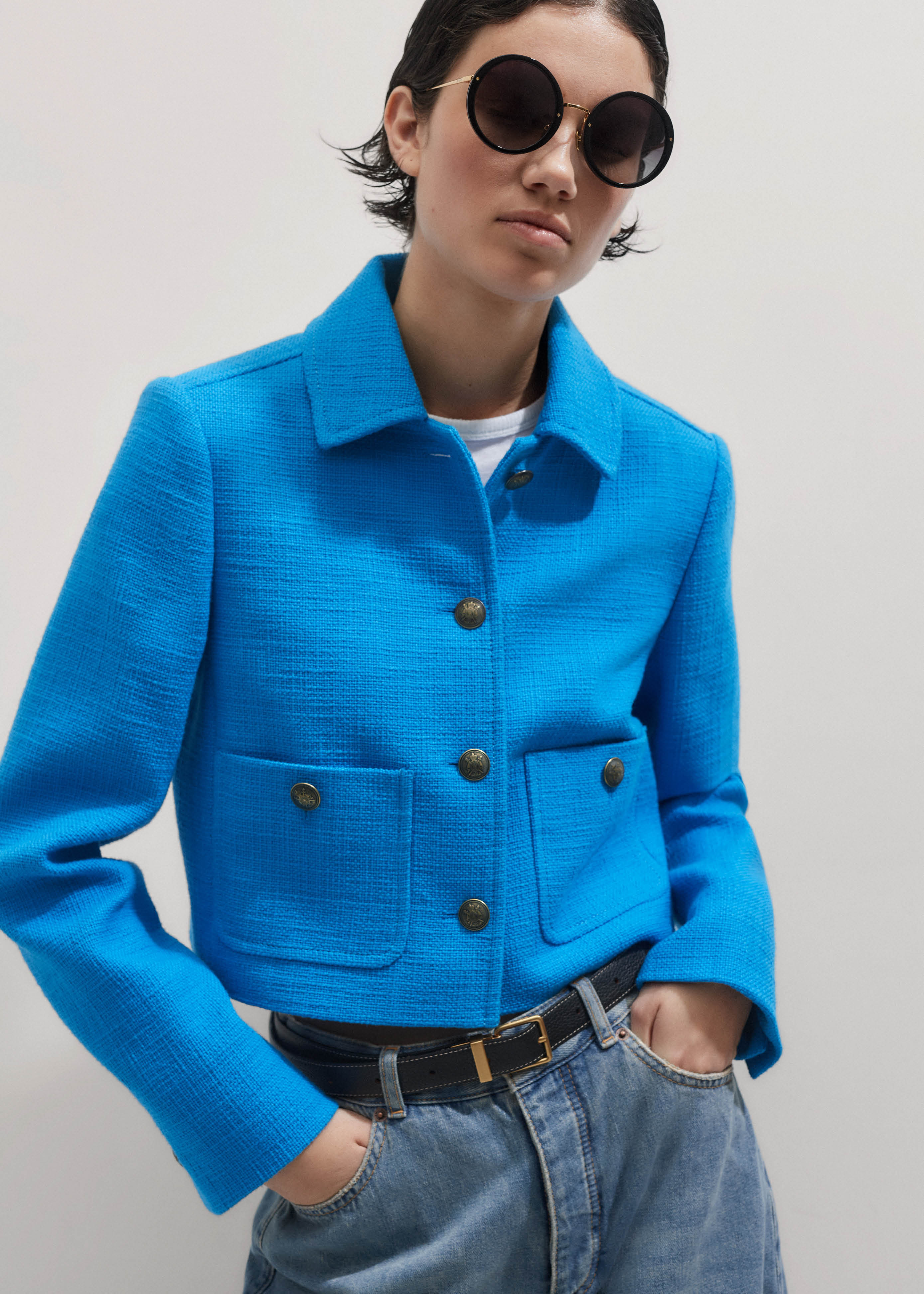 Dionne Blue Tweed Jacket by Priceless