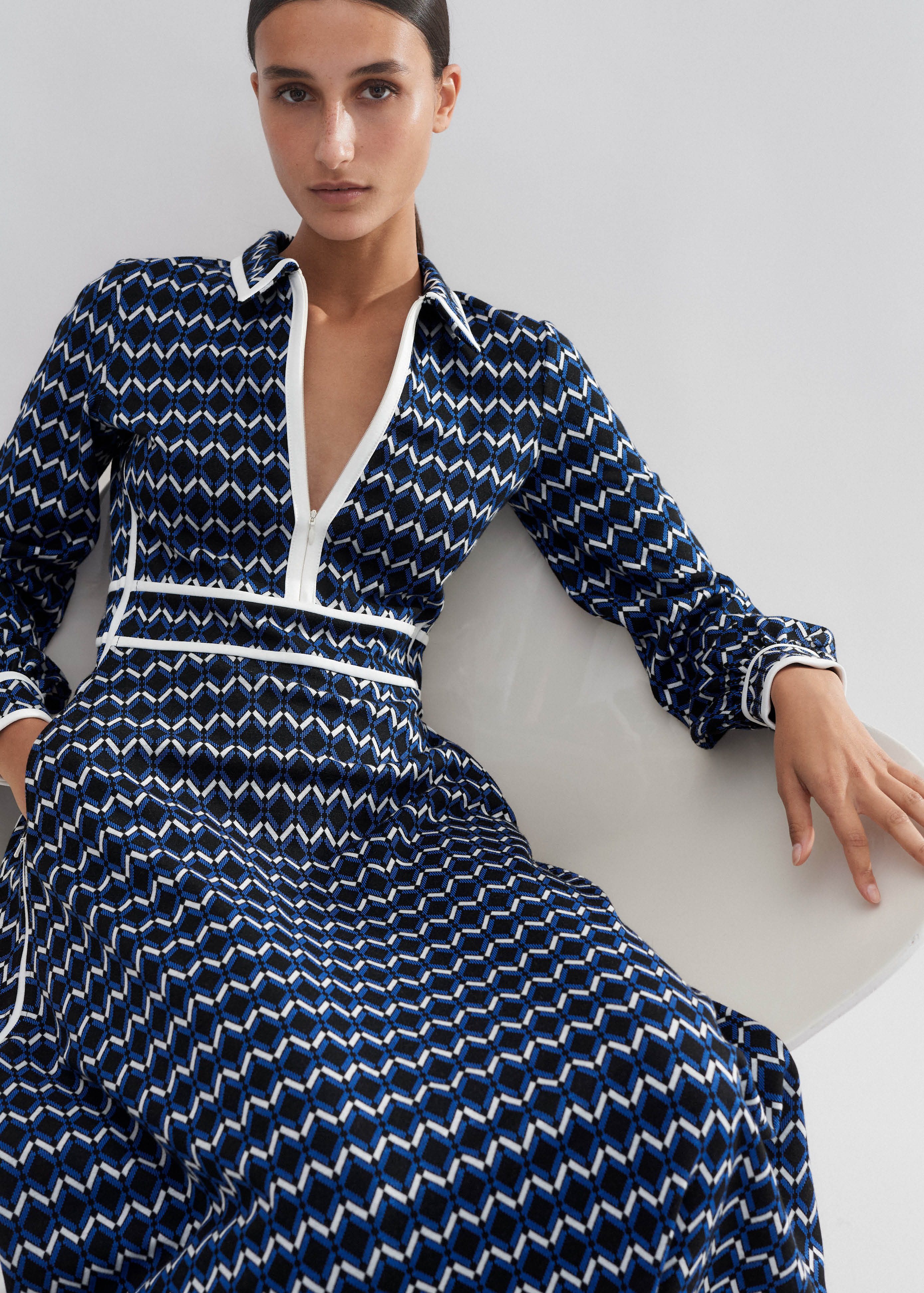 knee length dresses for ladies Sail to Sable Smocked Waist Midi Dress