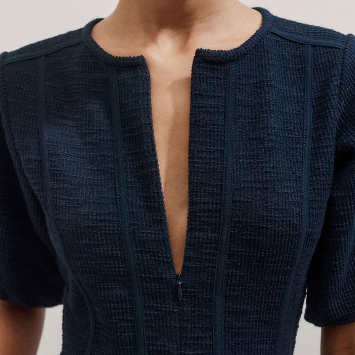 Women's Navy Textured Jersey Maxi Dress | ME+EM Women's Navy Textured Jersey Maxi Dress | ME+EM