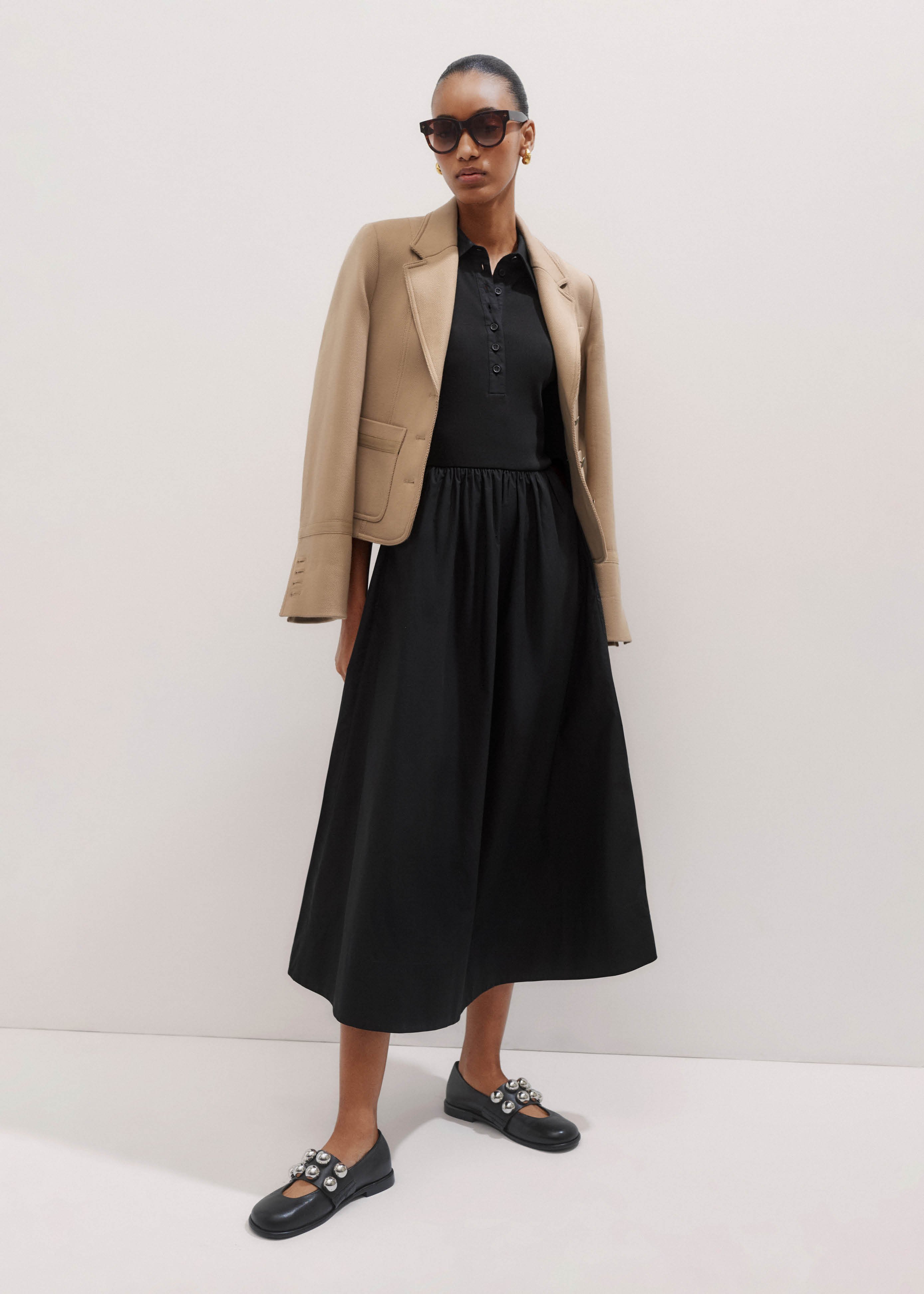 MeisMe メイスム Tailored collar long dress Tailored collar long dress - Black - – MeisMe