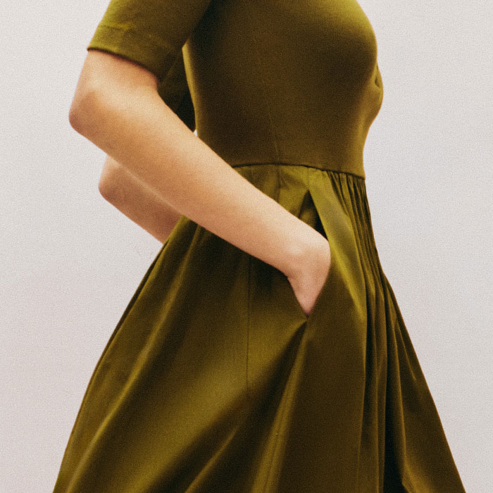 green dresses with a slit Classic A-Line V-Neck Satin Long Prom Dress with Slit Navy / 16 main image 1