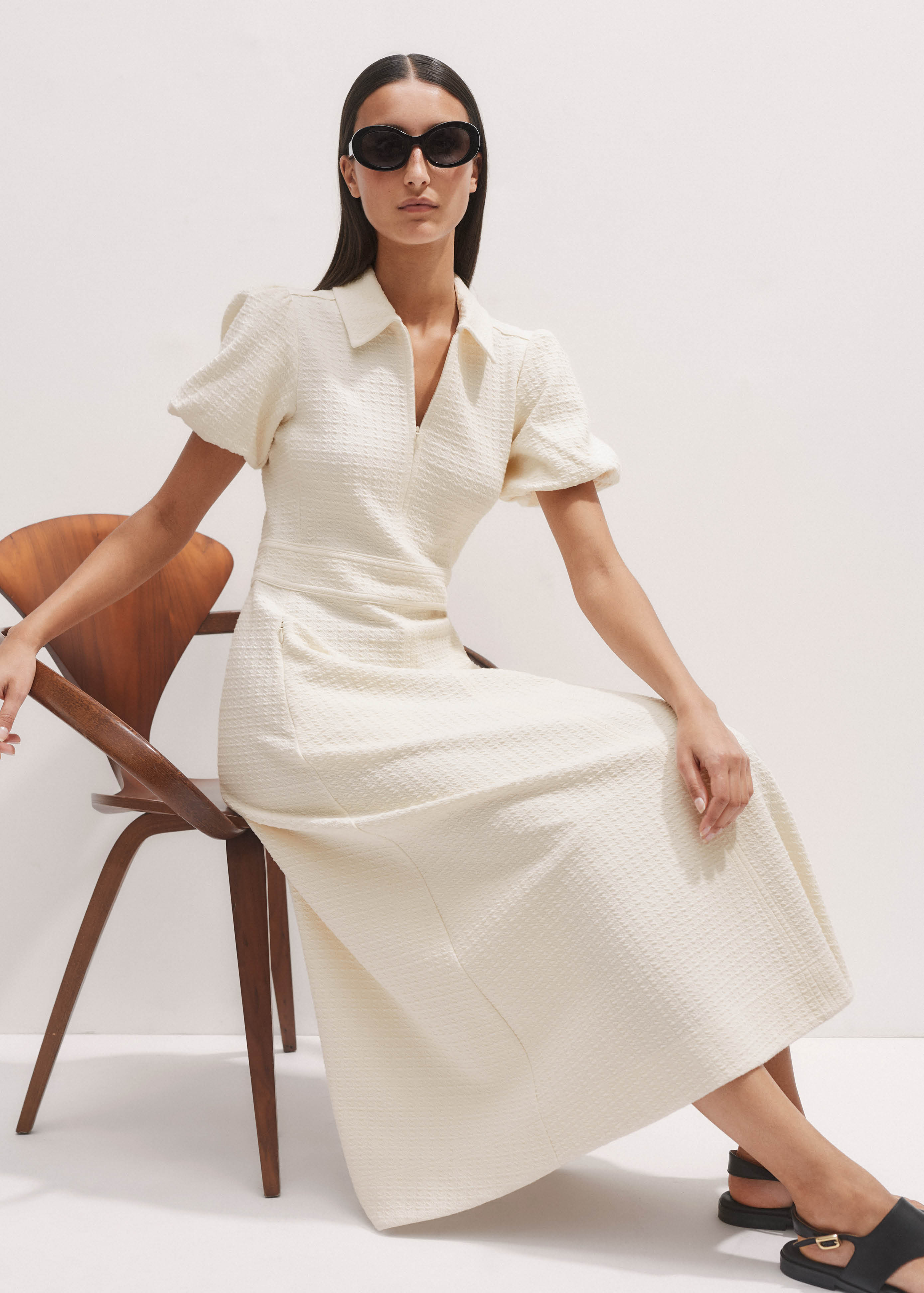 white christmas dresses Can't Let You Go Cream White Floral Midi Dress