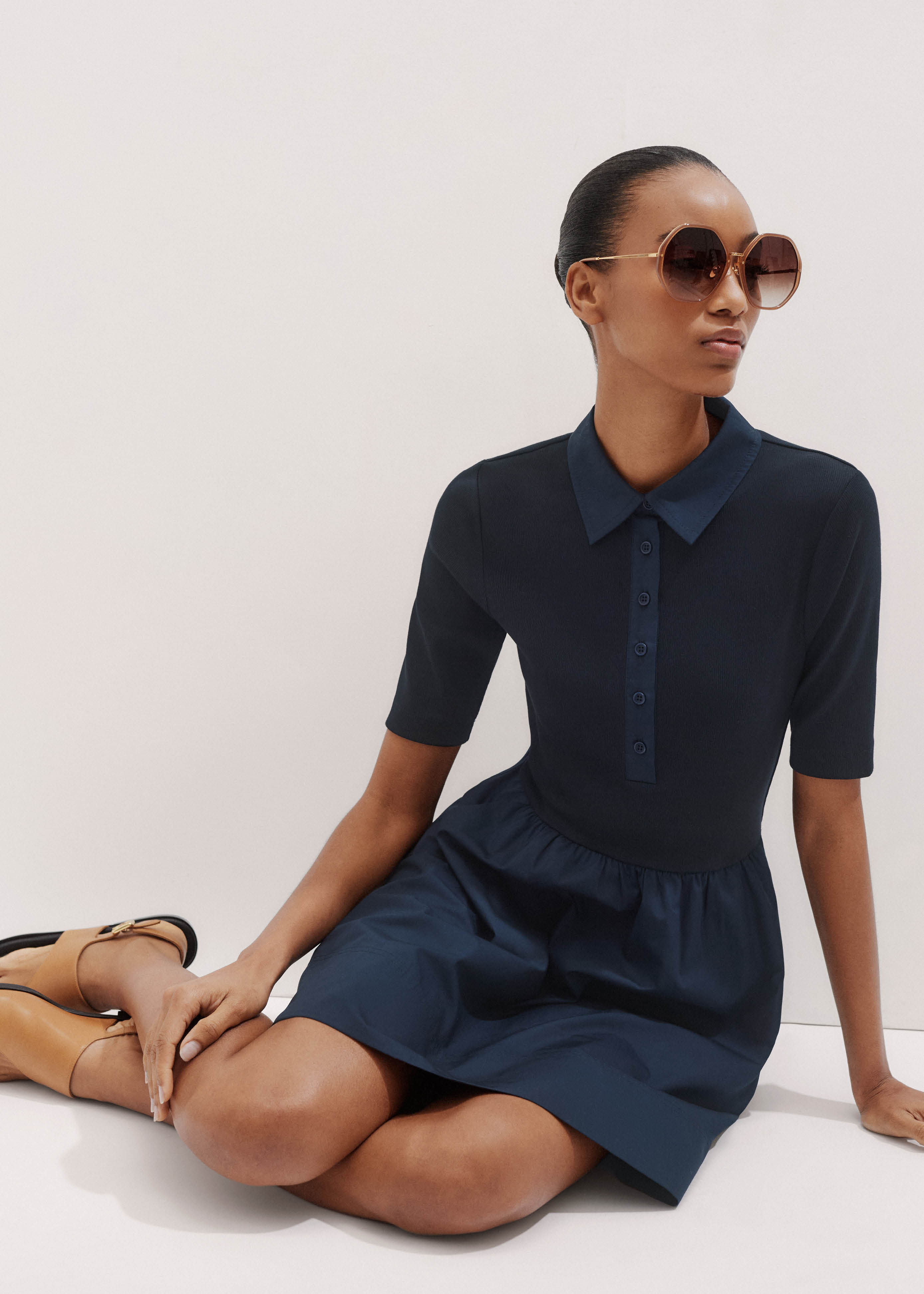 dress with collar and short sleeves Turn Down Button Up Pleated Solid Cotton Shirt Sleeve Women Plain Vintage Knee Length Dresses at Amazon Women's Clothing store This blue bodycon mini dress is so beautiful and versatile Women's Collared Short Sleeve Safari