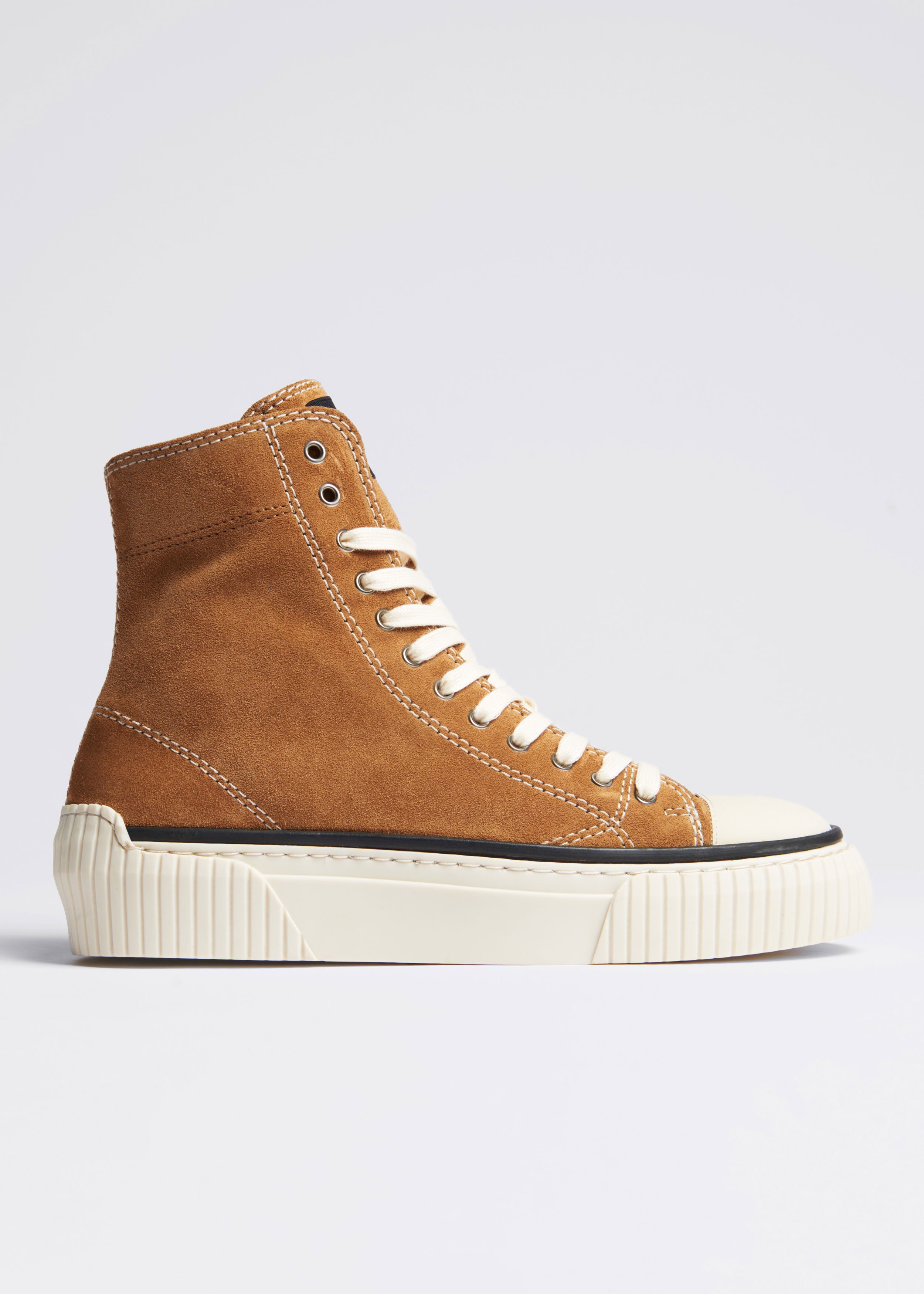 Women's Brown Suede High Top Sneaker | ME+EM