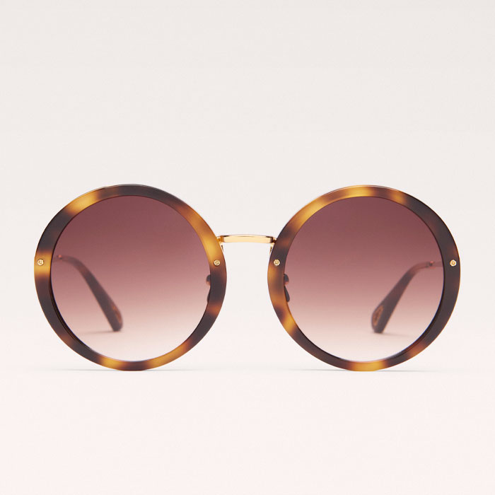 Women's Light Brown Circular Sunglasses | ME+EM