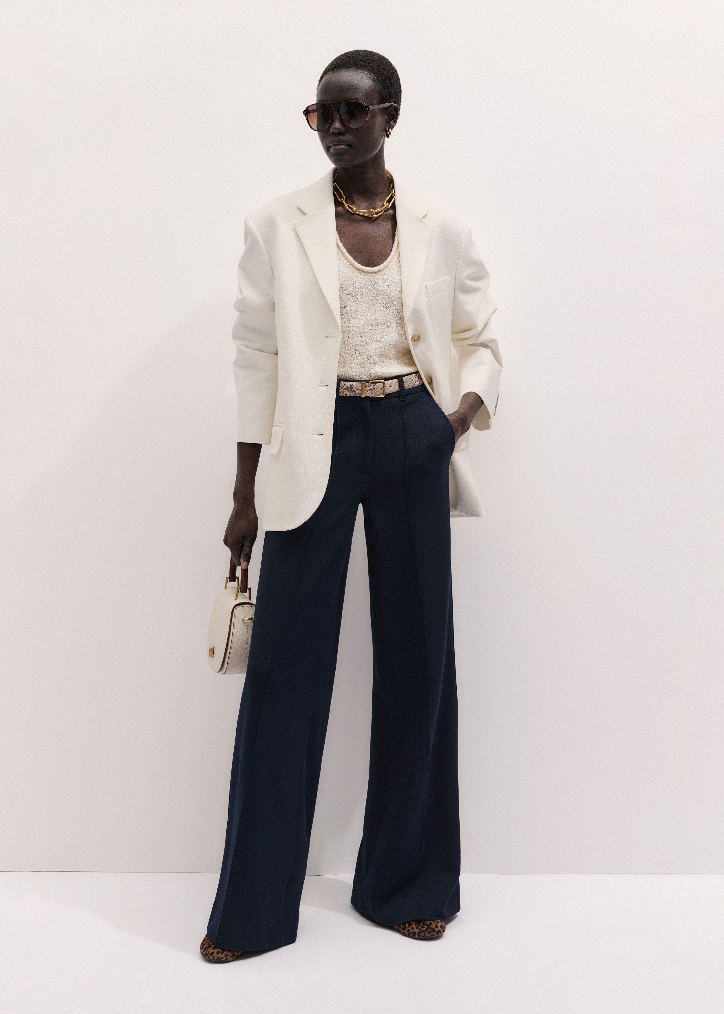 Women's Navy Icon Palazzo Pant | ME+EM
