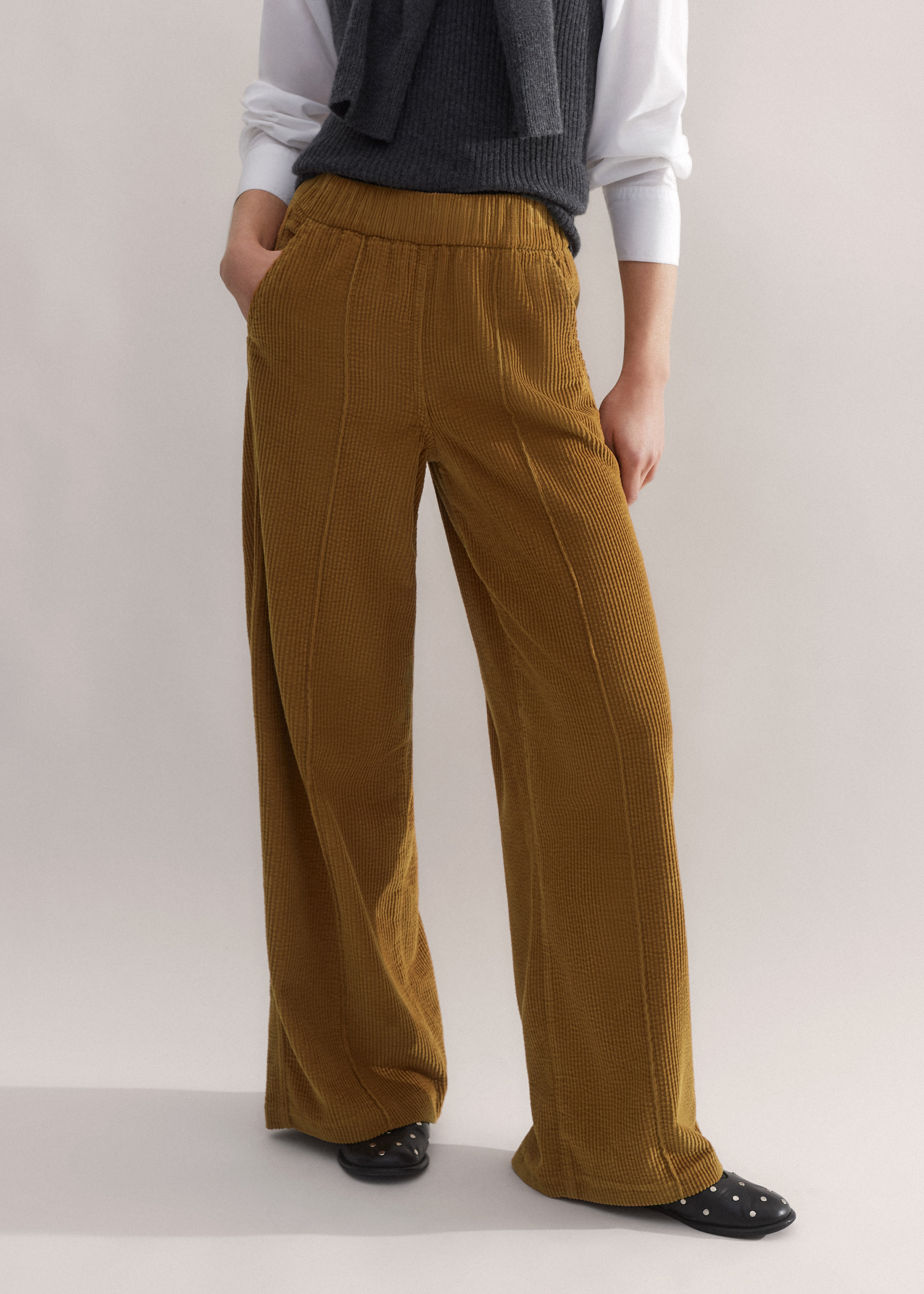Washed Cord Straight-Leg Lounge Pant