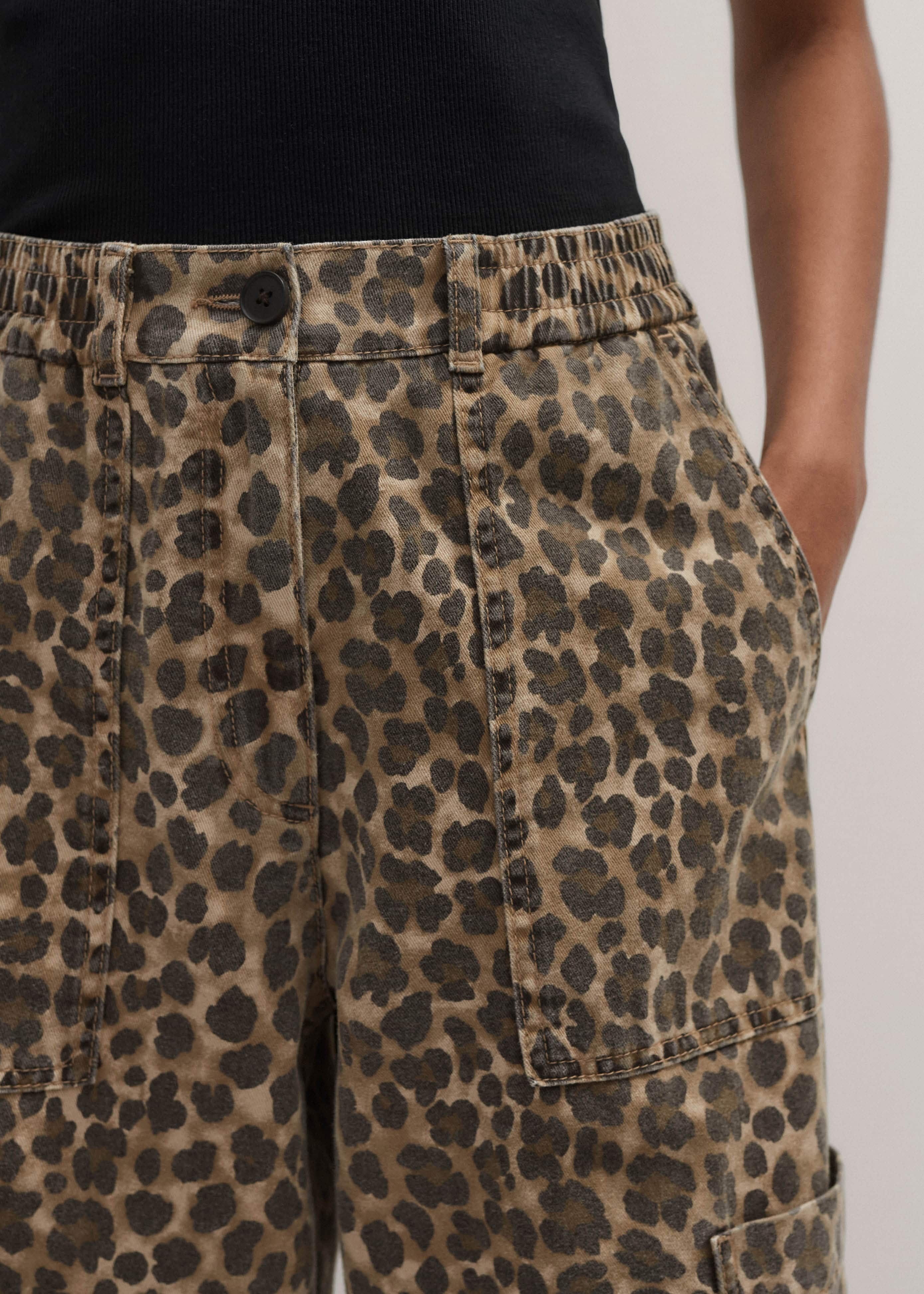 パンツ noremid LEOPARD PANTS M BEAUDRM Men's Leopard Cheetah Pants Drawstring Elastic Waist