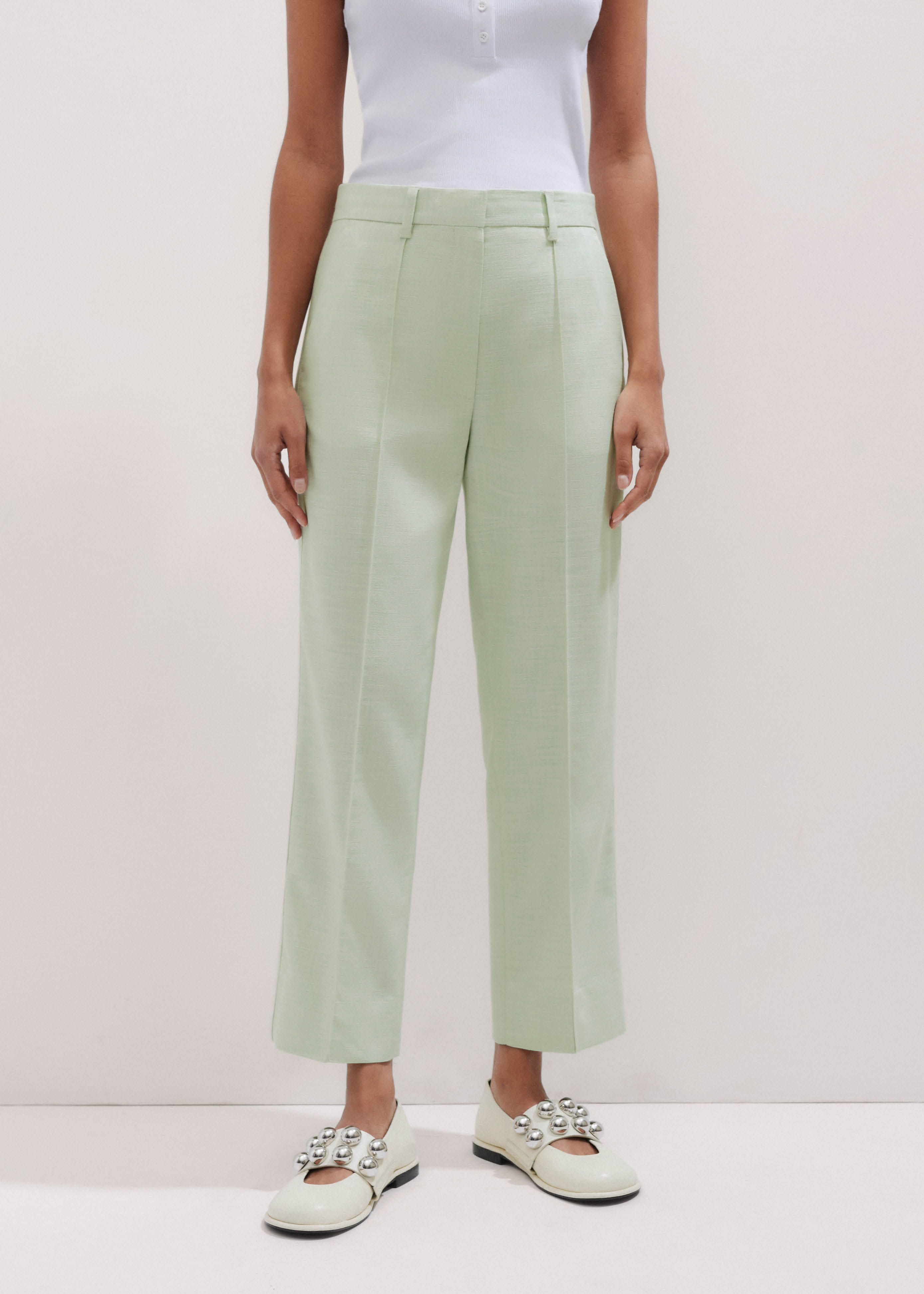 Lightweight Tailored Slim Crop Trouser
