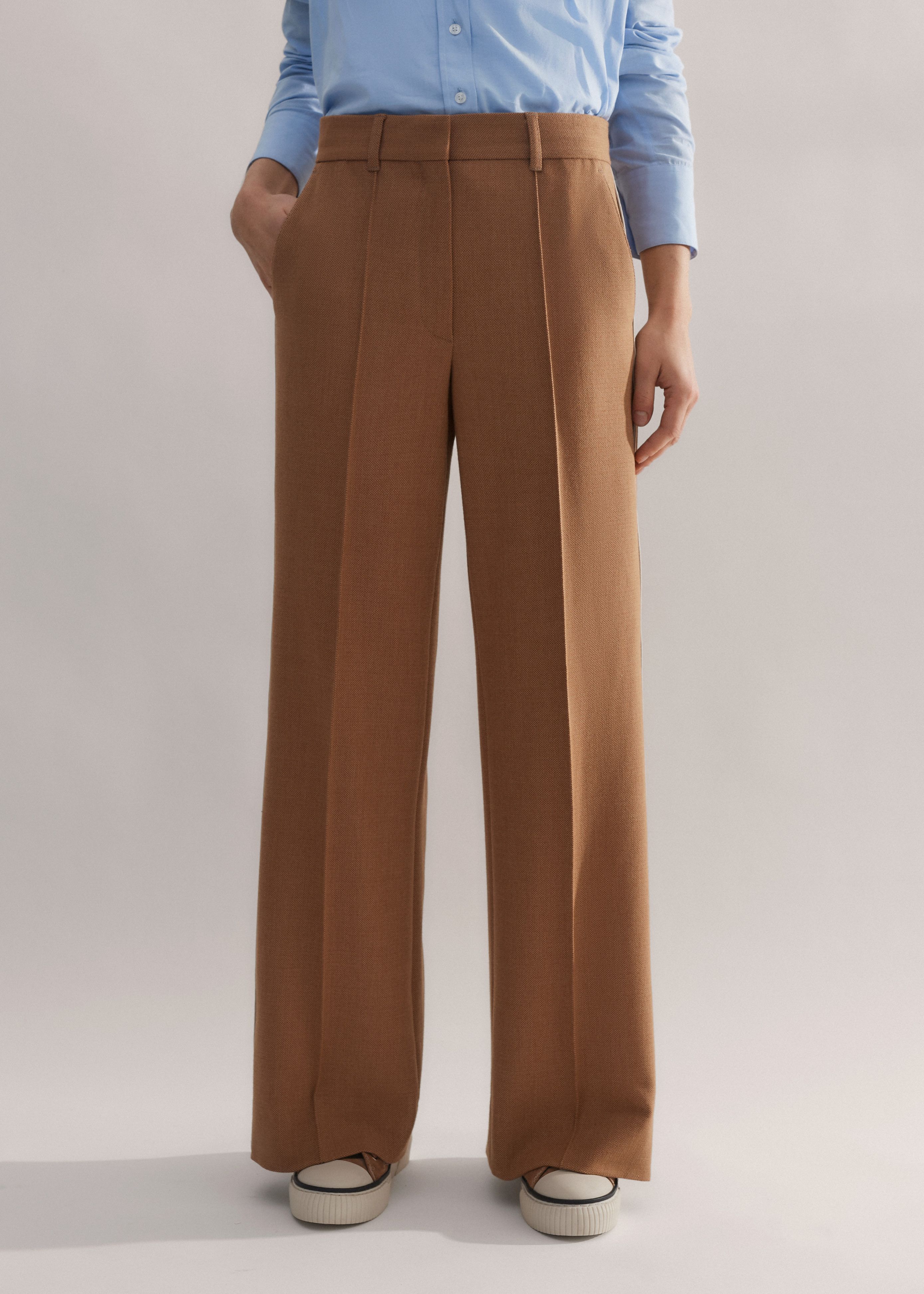Side Stripe Wool Mix Pants（brown） Side Stripe Wool Mix Pants（brown）