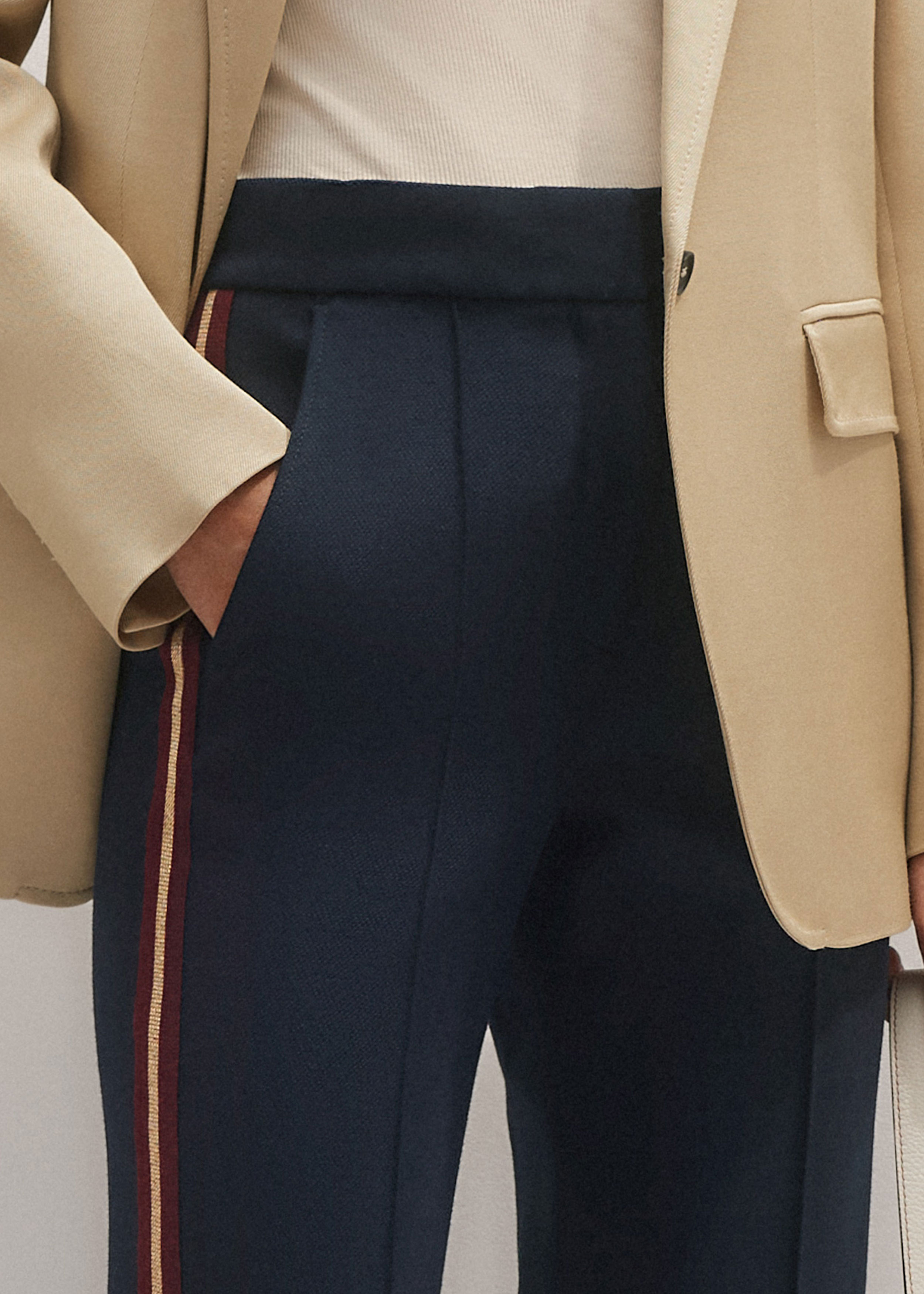 パンツ HAVERSACK 2tuck cotton stripe trousers M HAVERSACK ハバーサック】COTTON LINEN PIN STRIPE WIDE PANTS