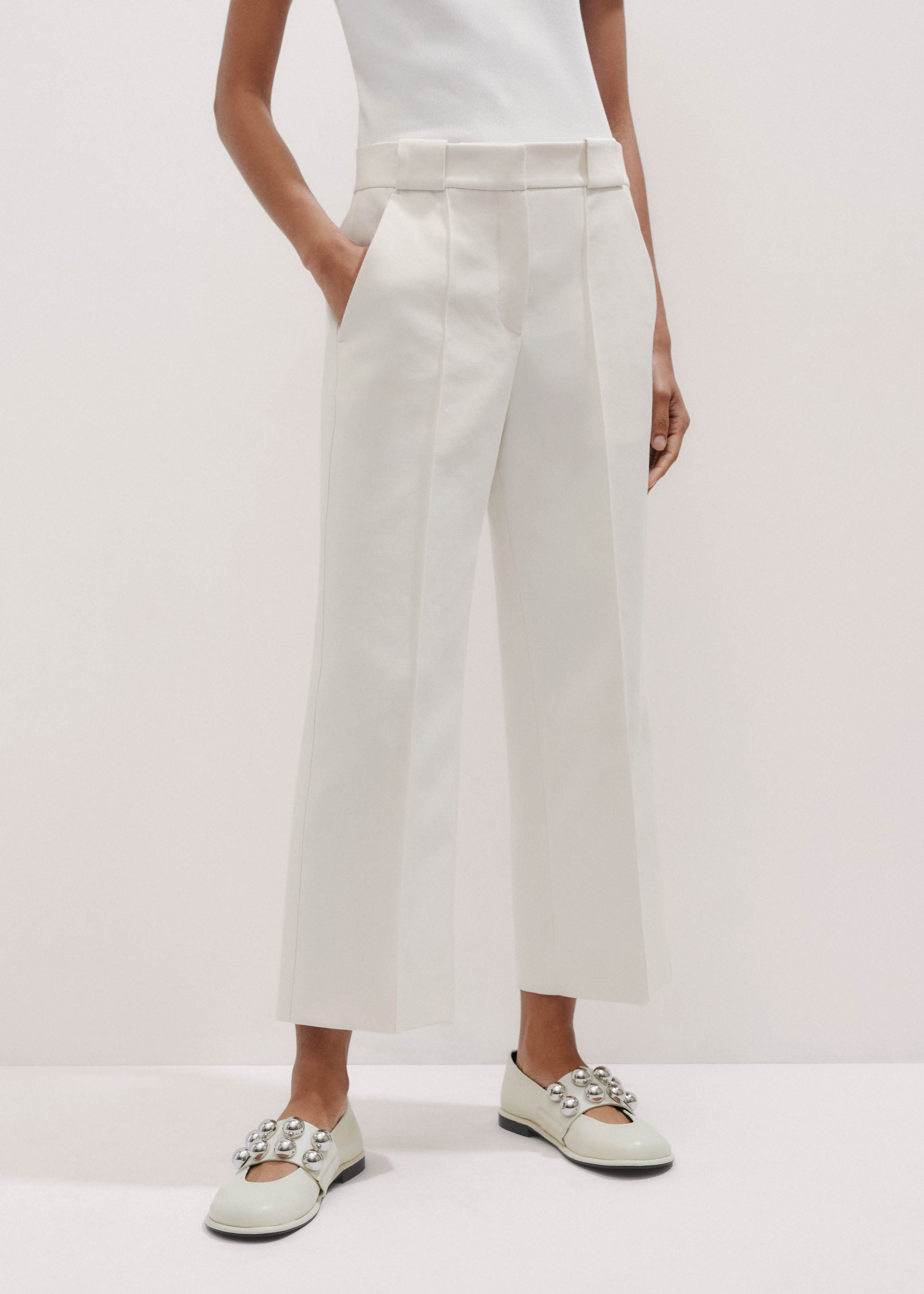 ショートパンツ Etro Cream Cotton Straight Pants ショートパンツ .-- CLEA （オープンブルー） -MANGO - マンゴ
