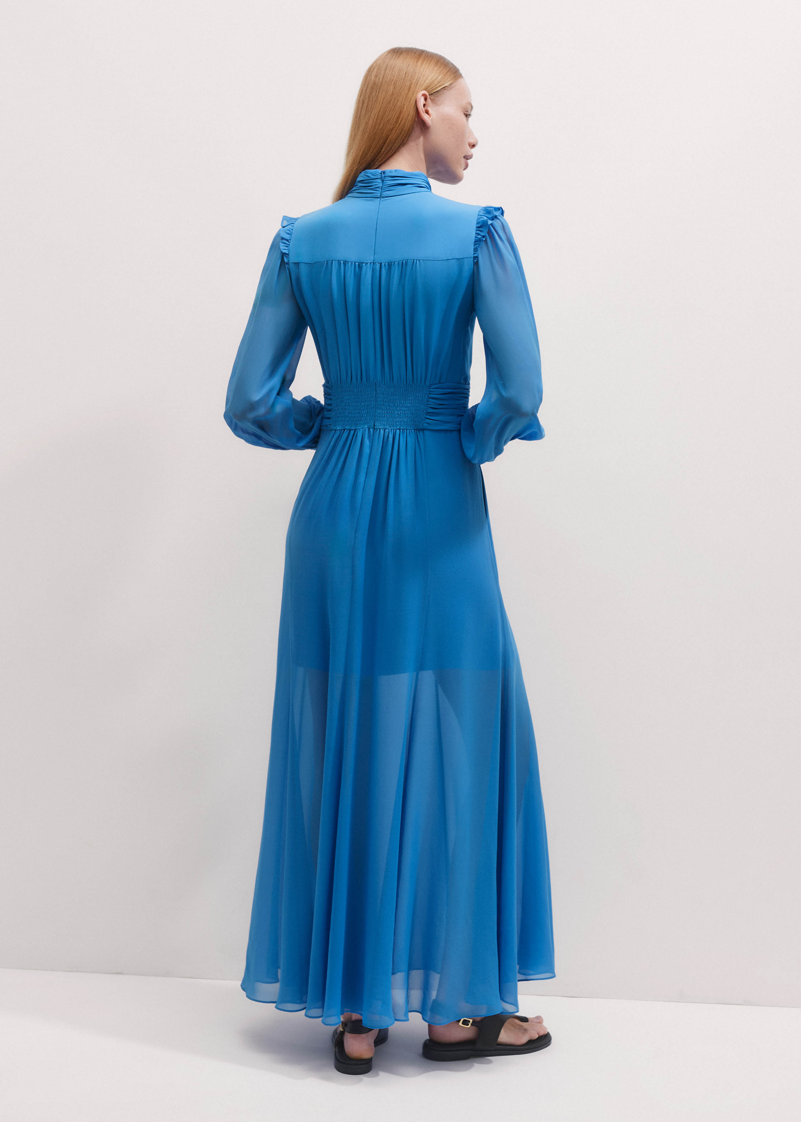 Me+em Silk Maxi Dress - Provence Blue