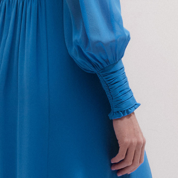 long evening dress blue Willow Merino Wool Swing Dress - Marine Blue – Willow Swing Dress