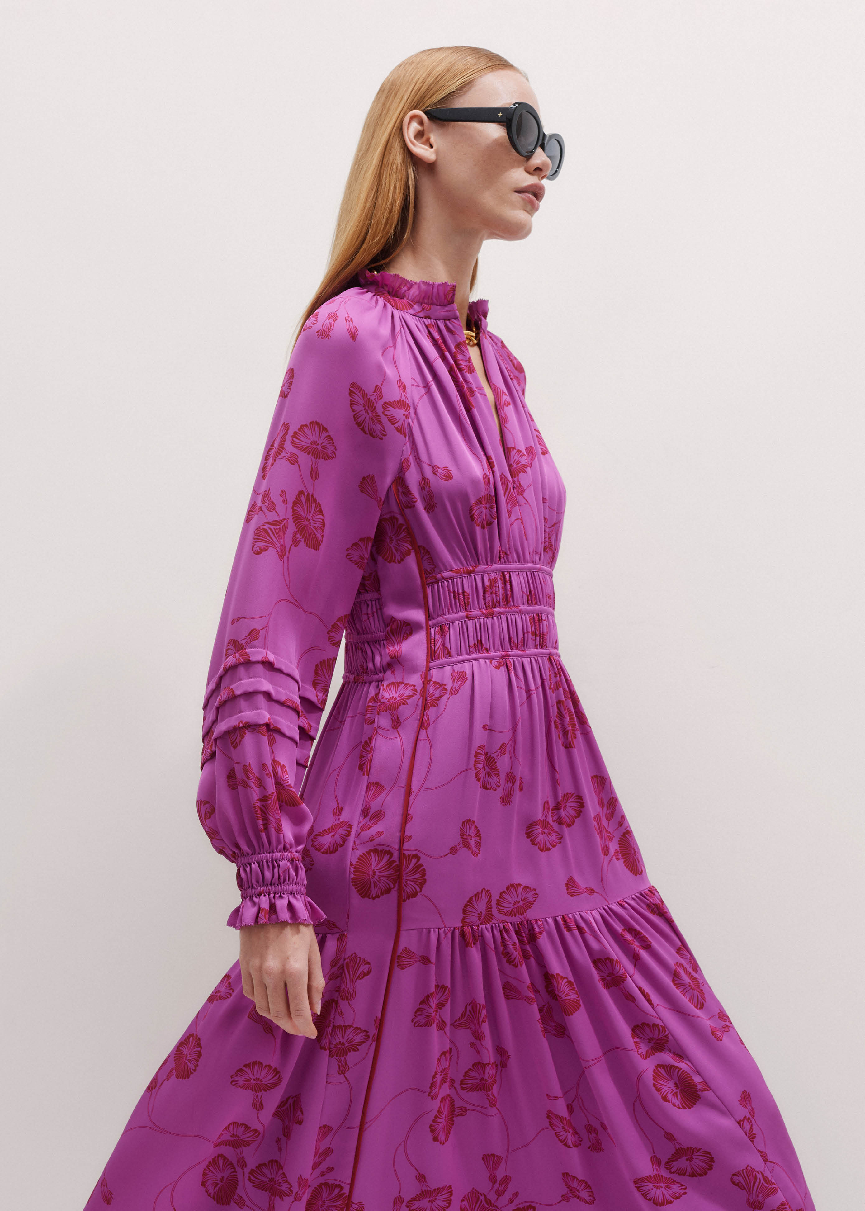 Herlipto ワンピース　Winter Floral Winter Floral Long-sleeve Dress herlipto