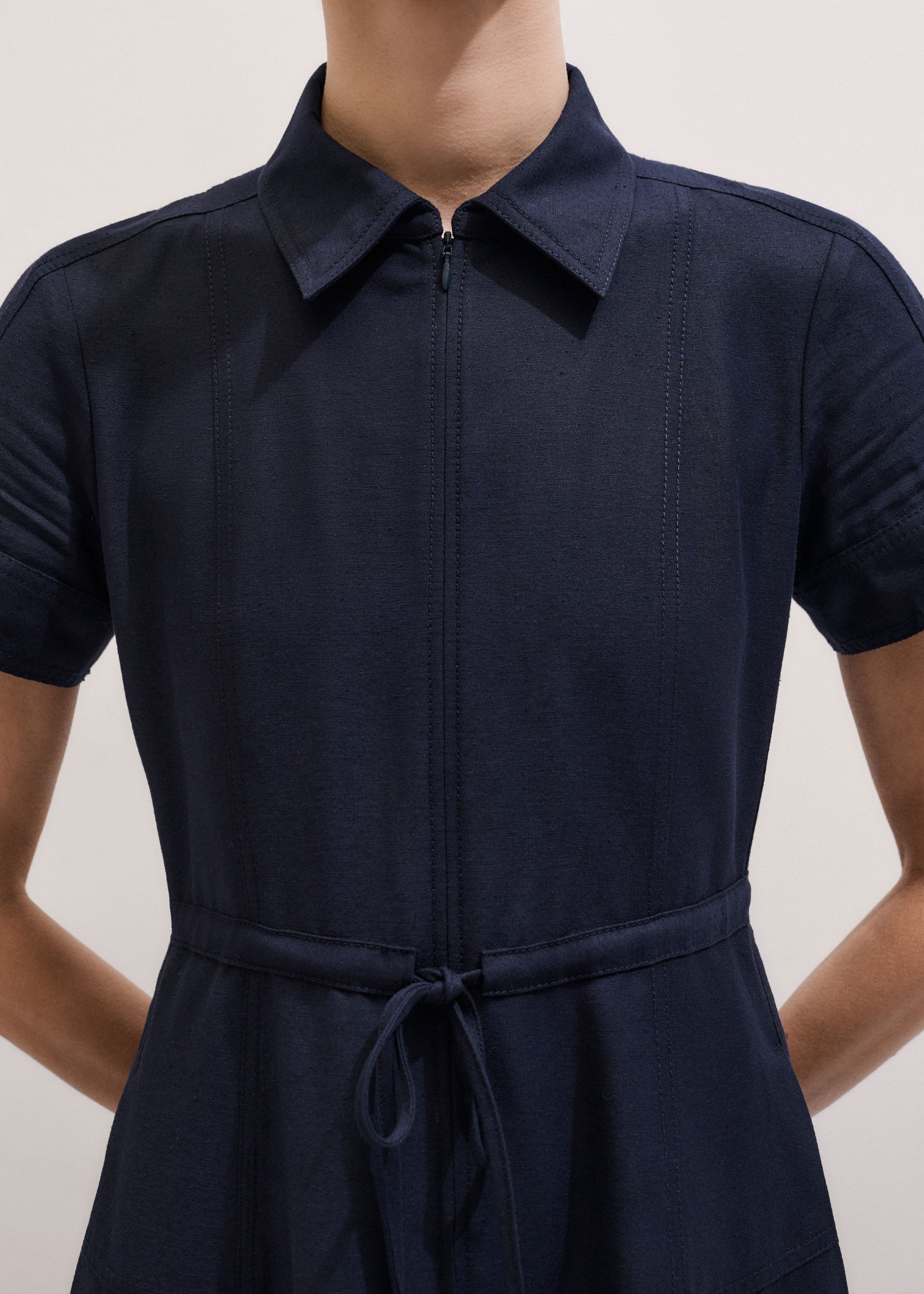 me and em shirt dress Me+Em Seersucker Stripe Maxi Shirt Dress With Belt In Blue/White - 30% Off