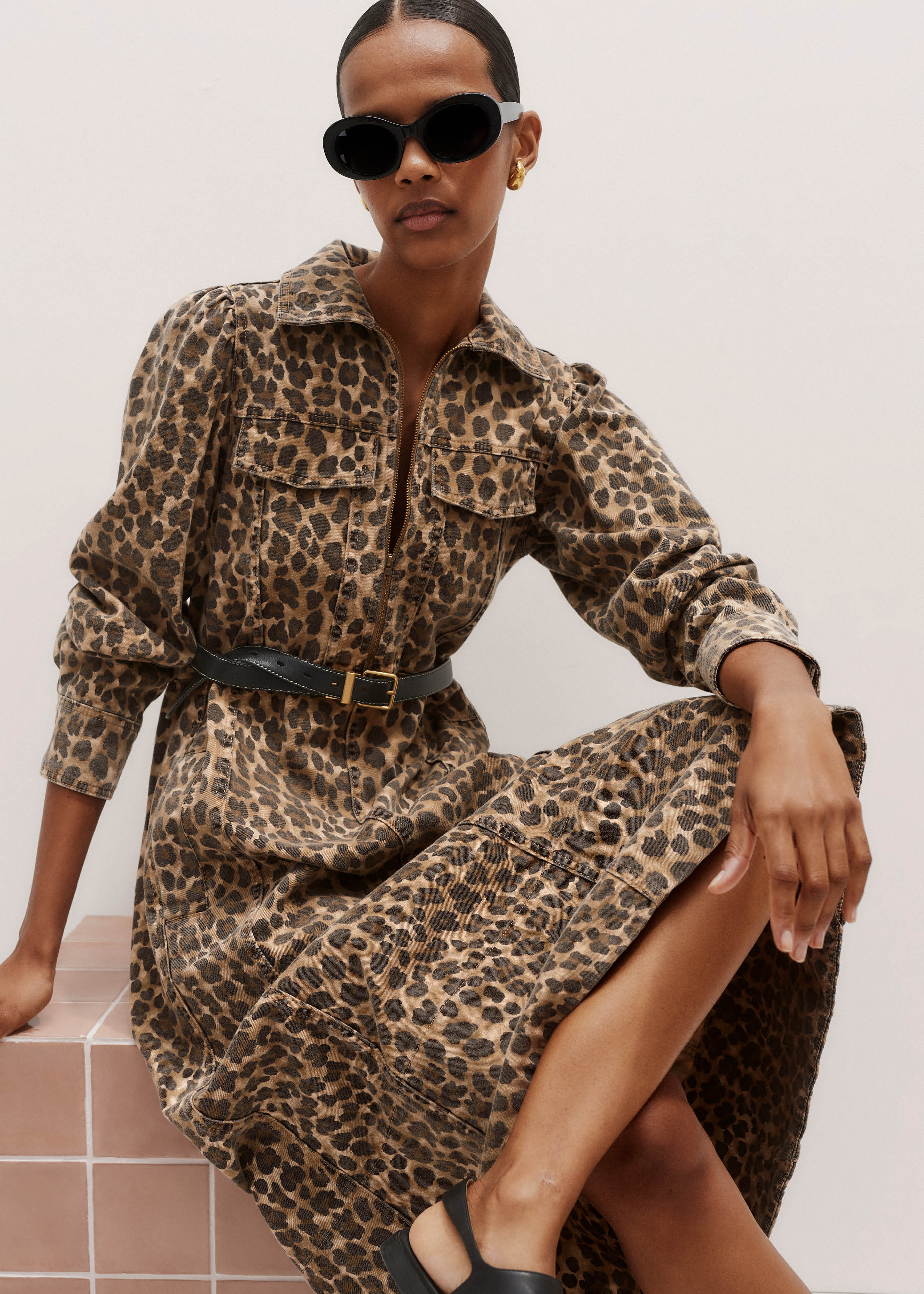 Leopard Print Midi Dress