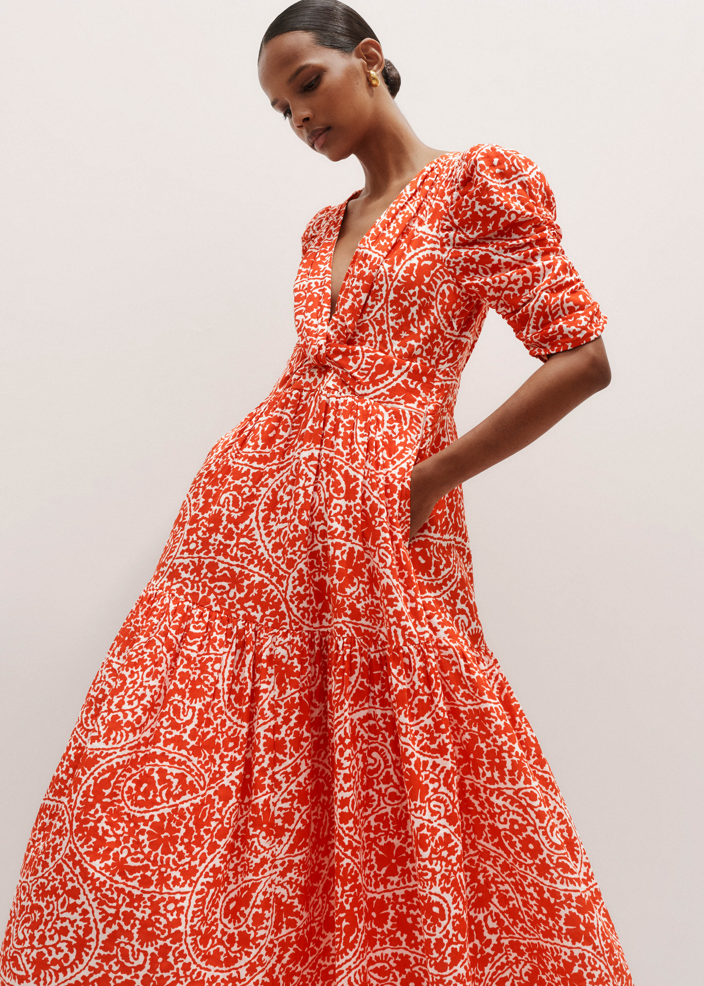 orange cheesecloth dress Mint Velvet Orange Cotton Cheesecloth Mini Dress | Size 8 | Orange | Long Sleeve