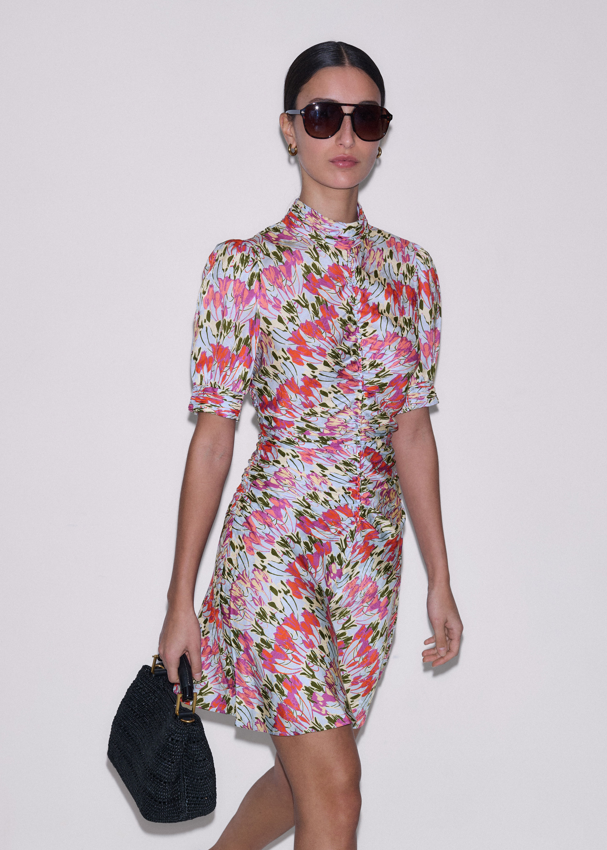 Tulip Print Short Dress 