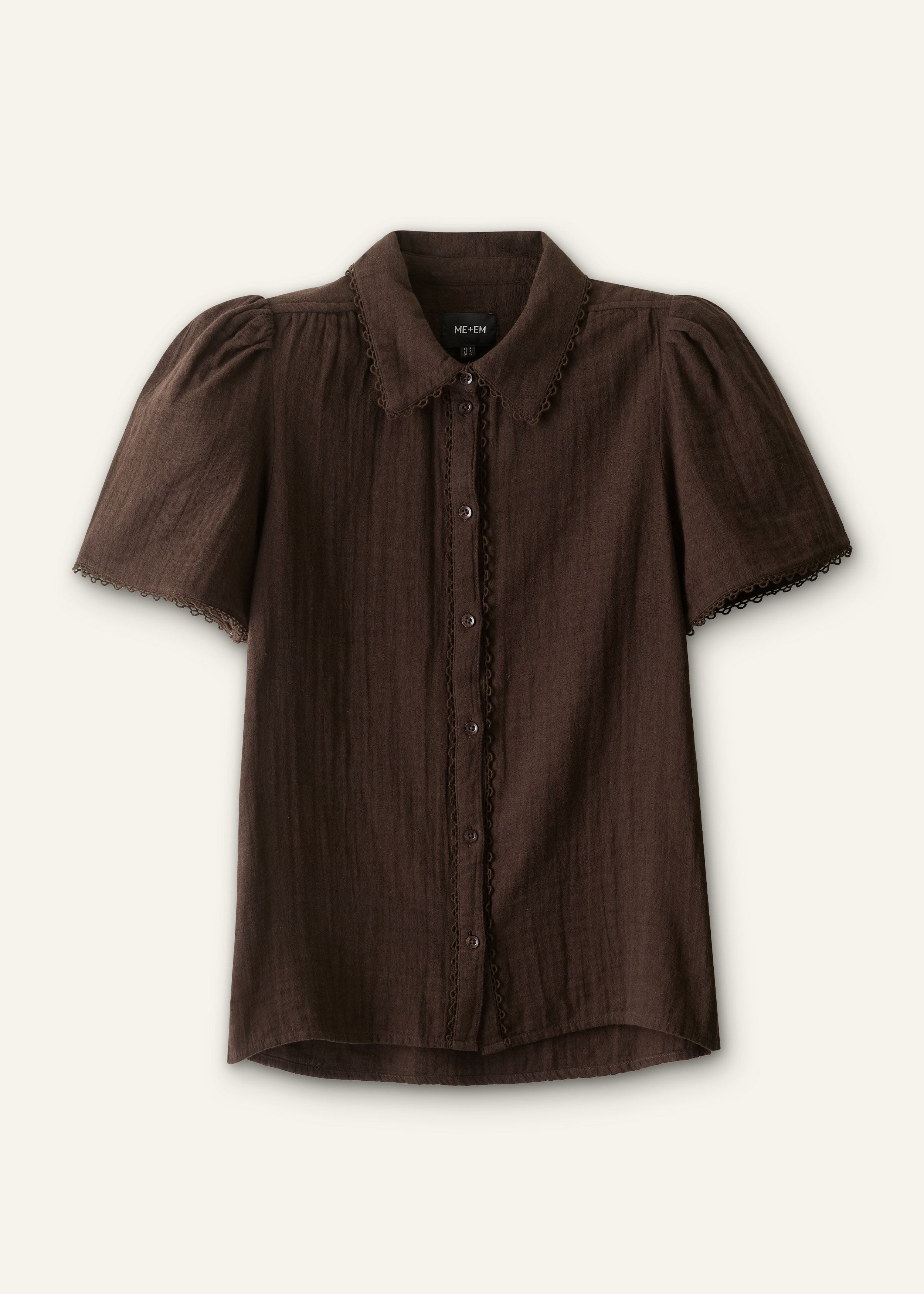 ME+EM Summer Blouse in Ganache Brown