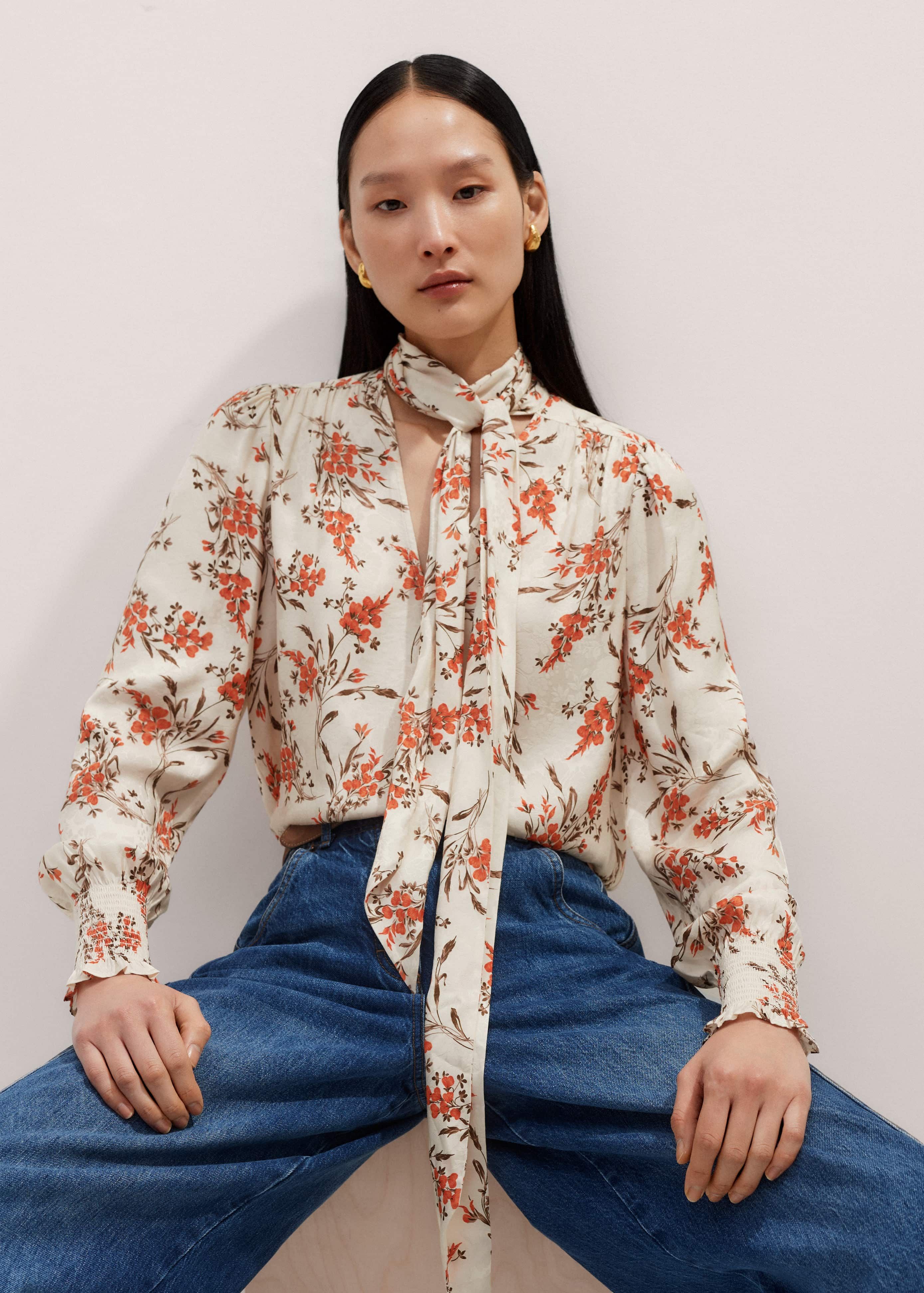 トップス Herlipto GardenFloralprint RibbonBlouse Herlipto Garden Floral-print Ribbon - メルカリ
