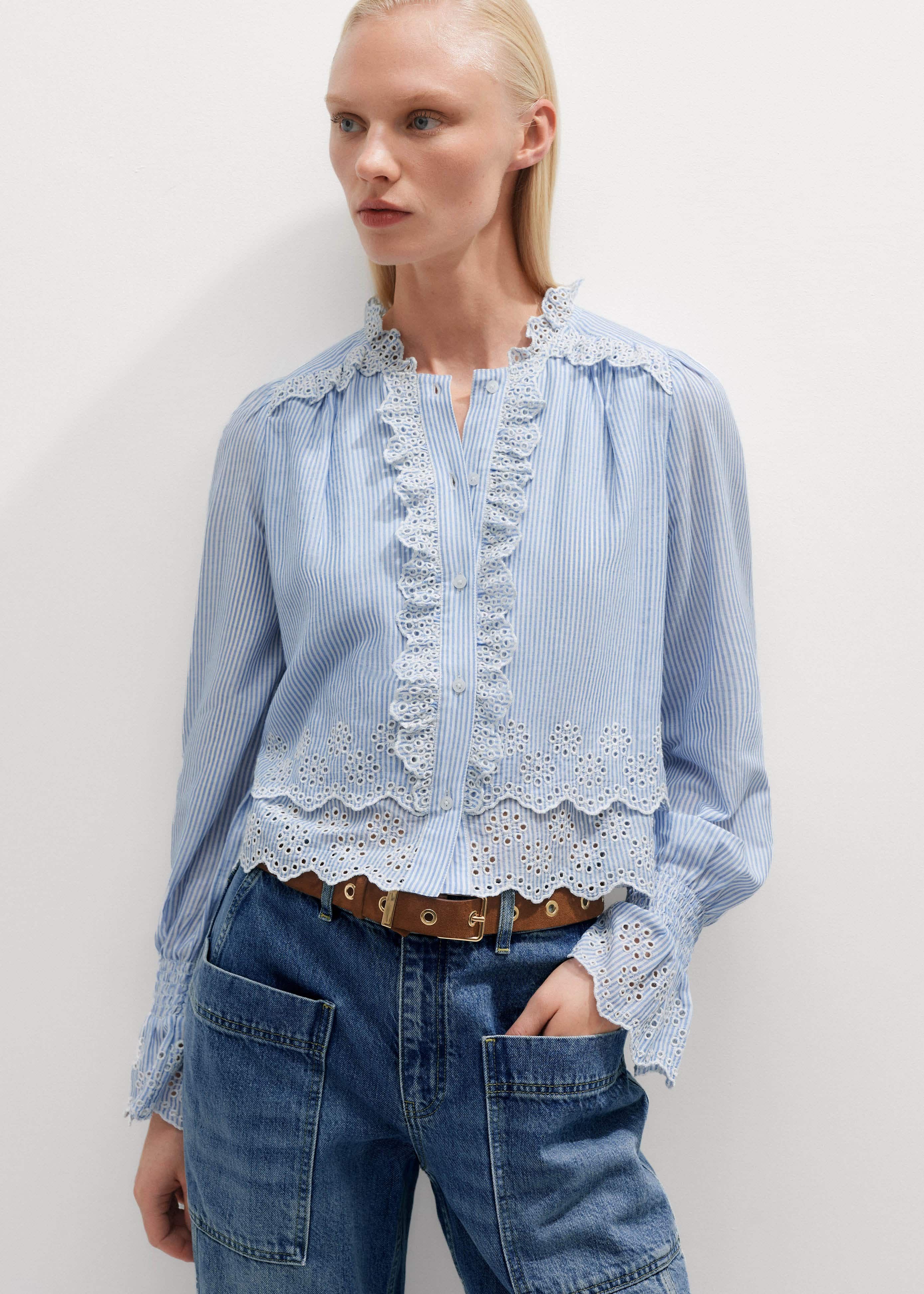ホブズ HOBBS PAIGE BRODERIE TOP （ATLANTIC BLUE） Paige Cotton Broderie Top | Hobbs US |