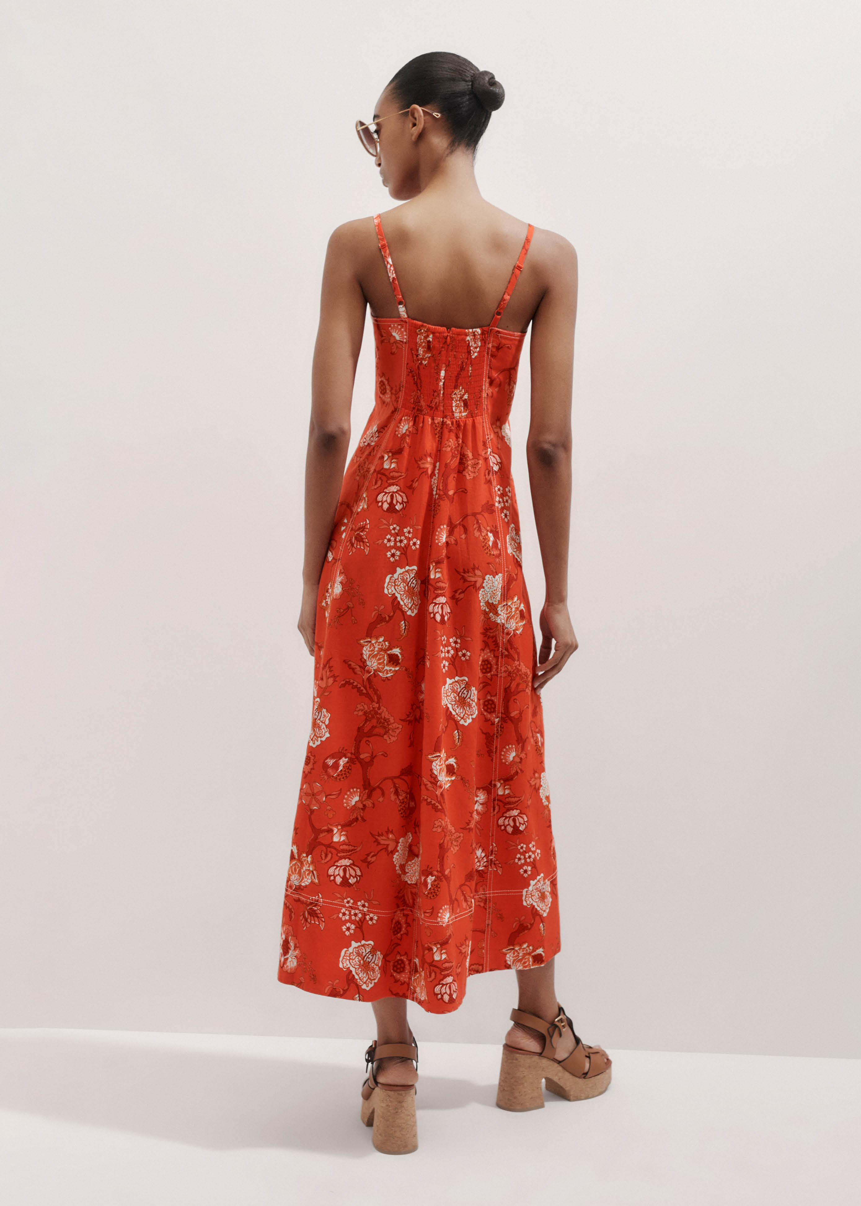 open lace back dress Lily Tiered Gauze Midi Dress