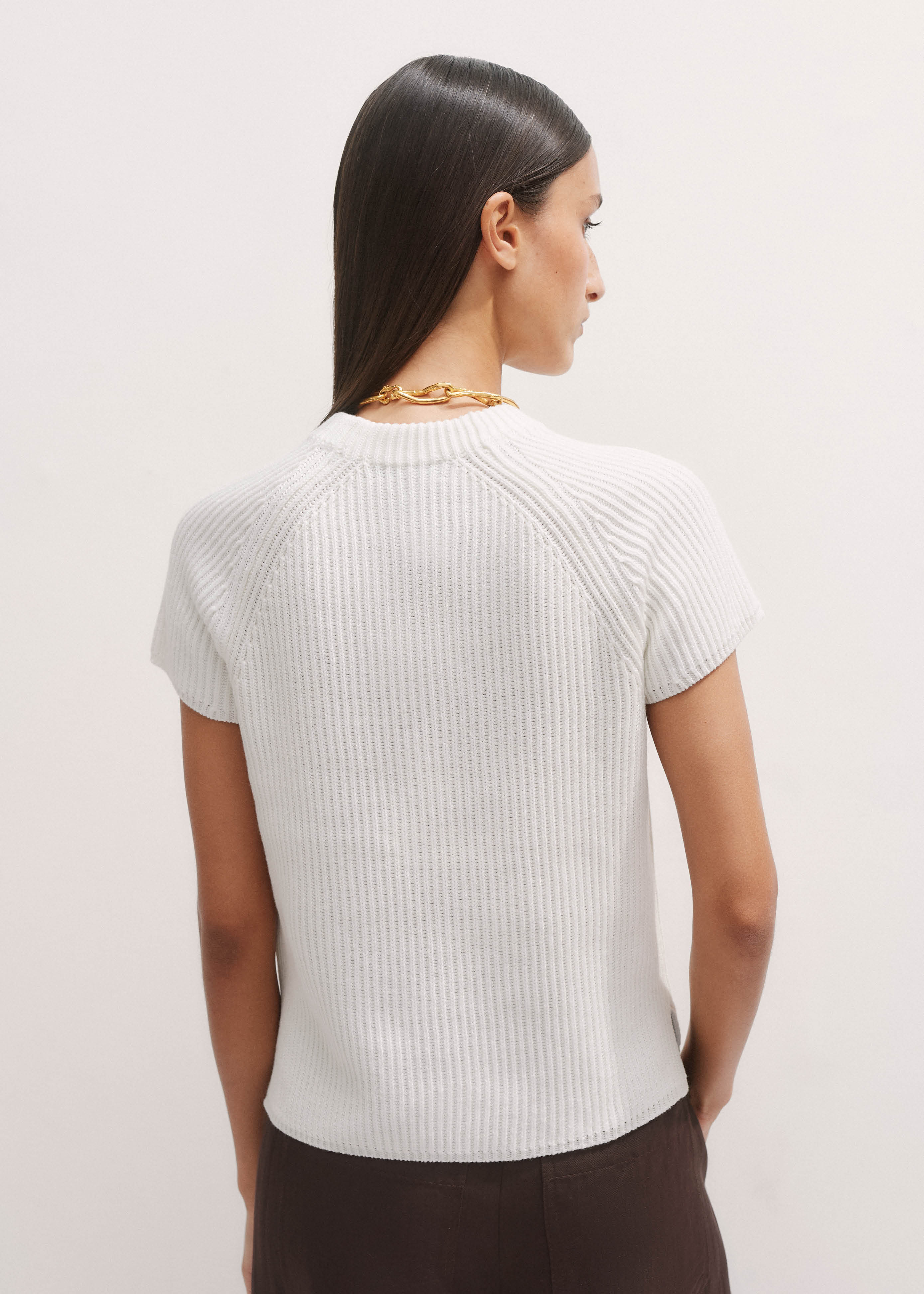 トップス AURALEE WASHABLE WOOL RIB KNIT TEE AURALEE WASHABLE WOOL