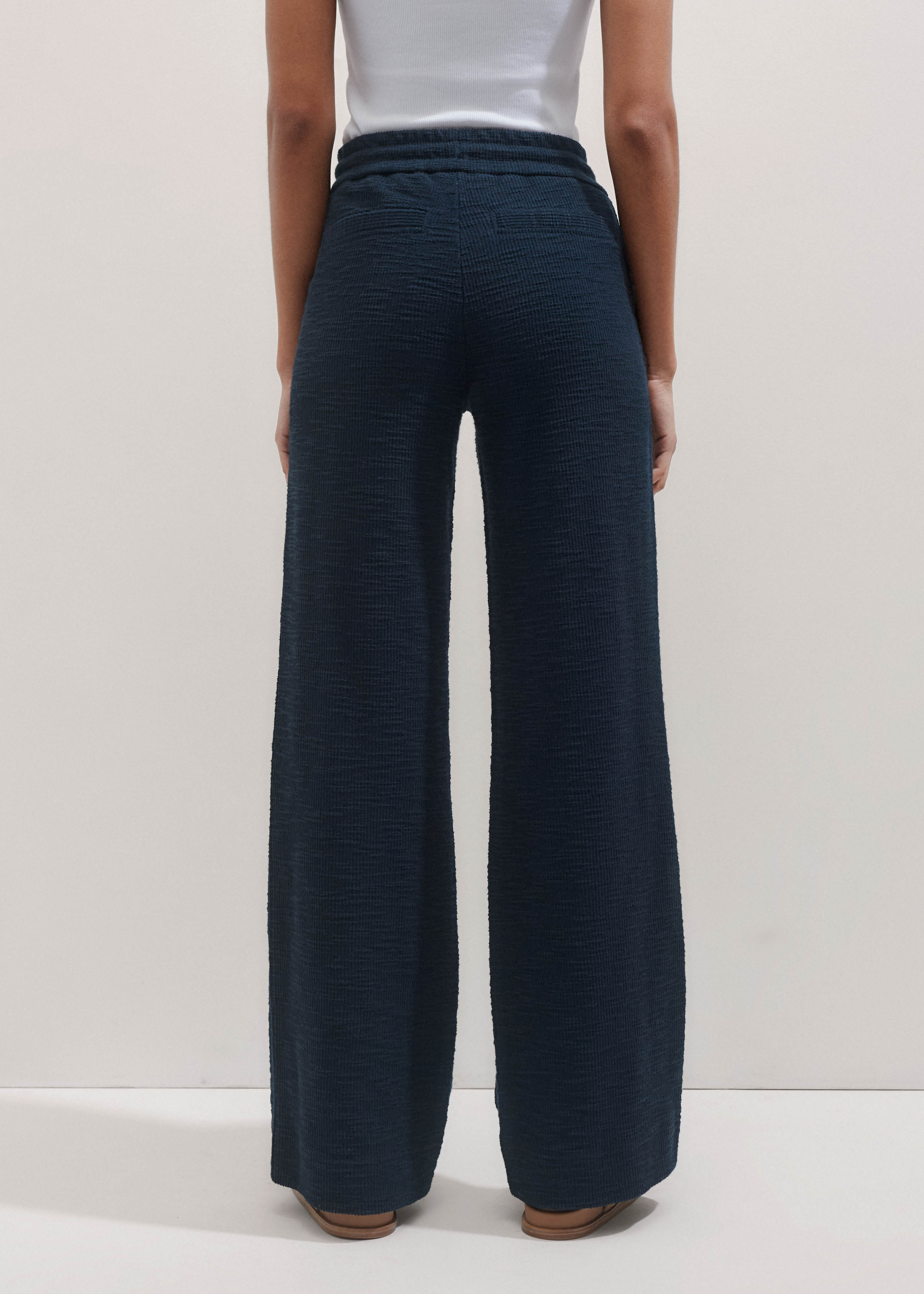 Women's Navy Textured Jersey Track Pant | ME+EM