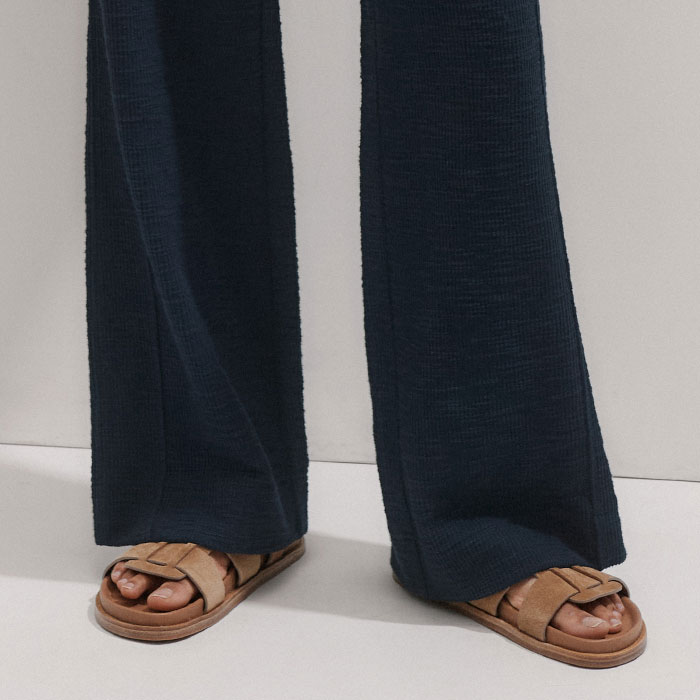 Women's Navy Textured Jersey Track Pant | ME+EM
