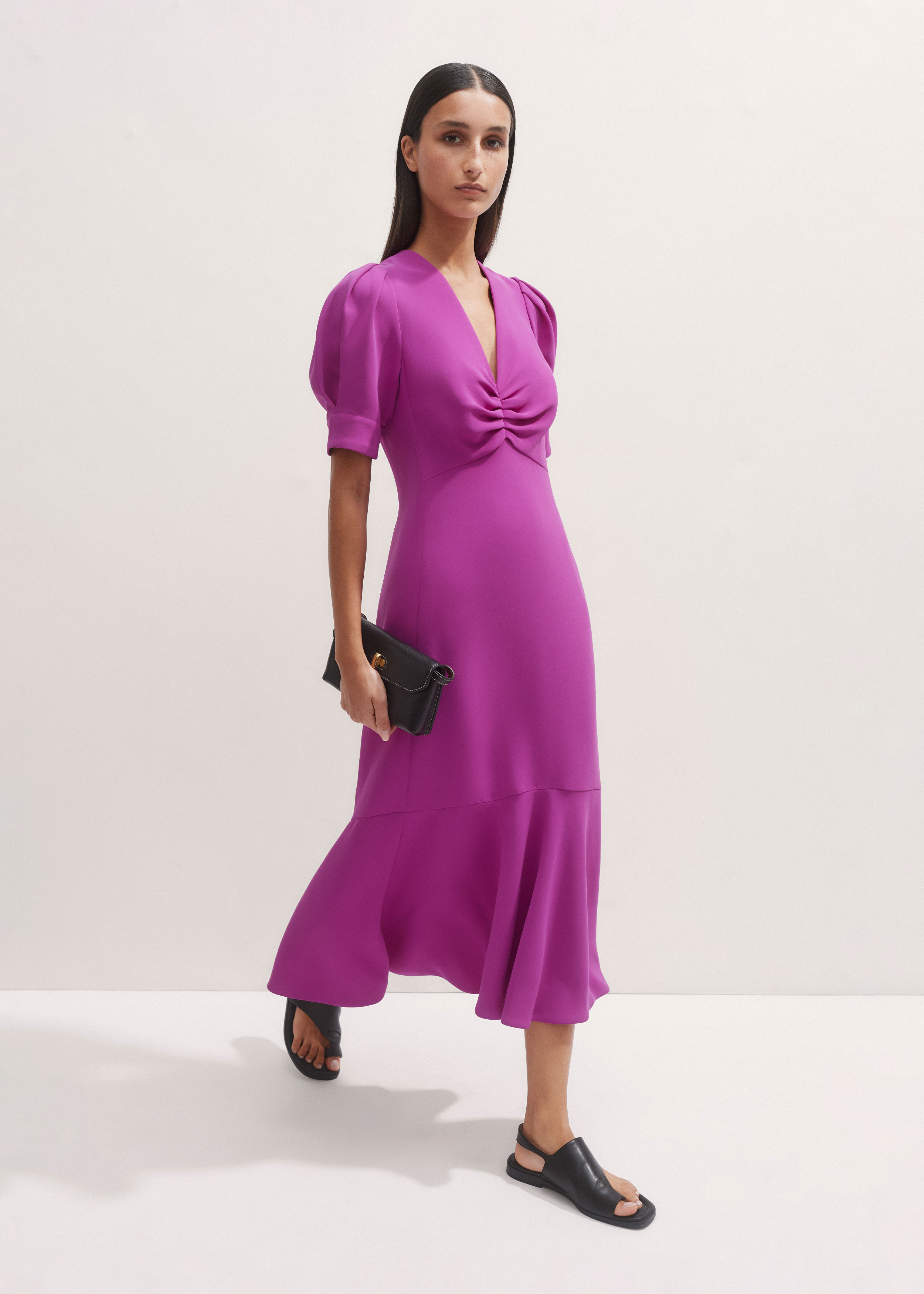 Crepe Midi Dress