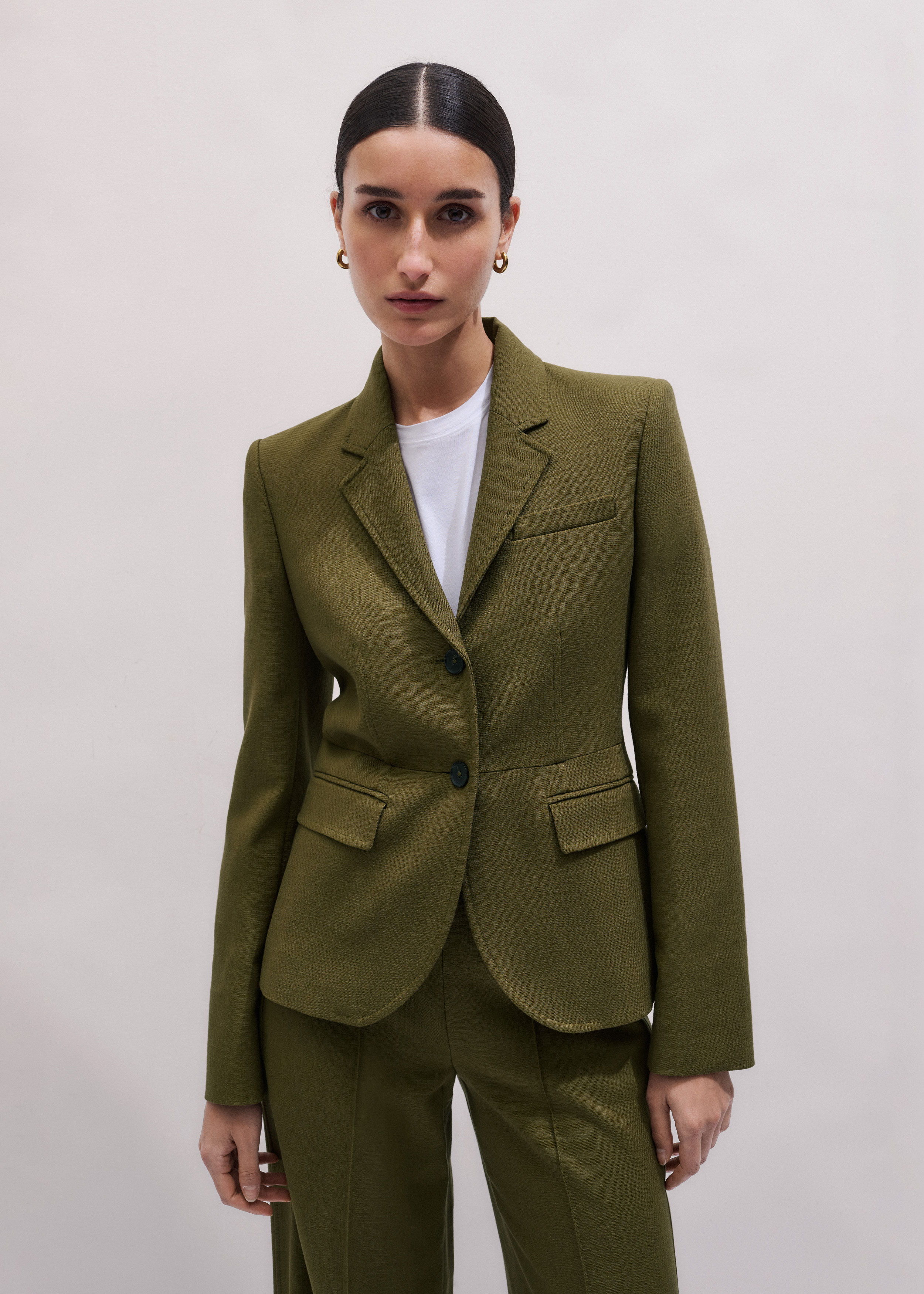 Women's Olive Green Soft Sculpt Jacket | ME+EM