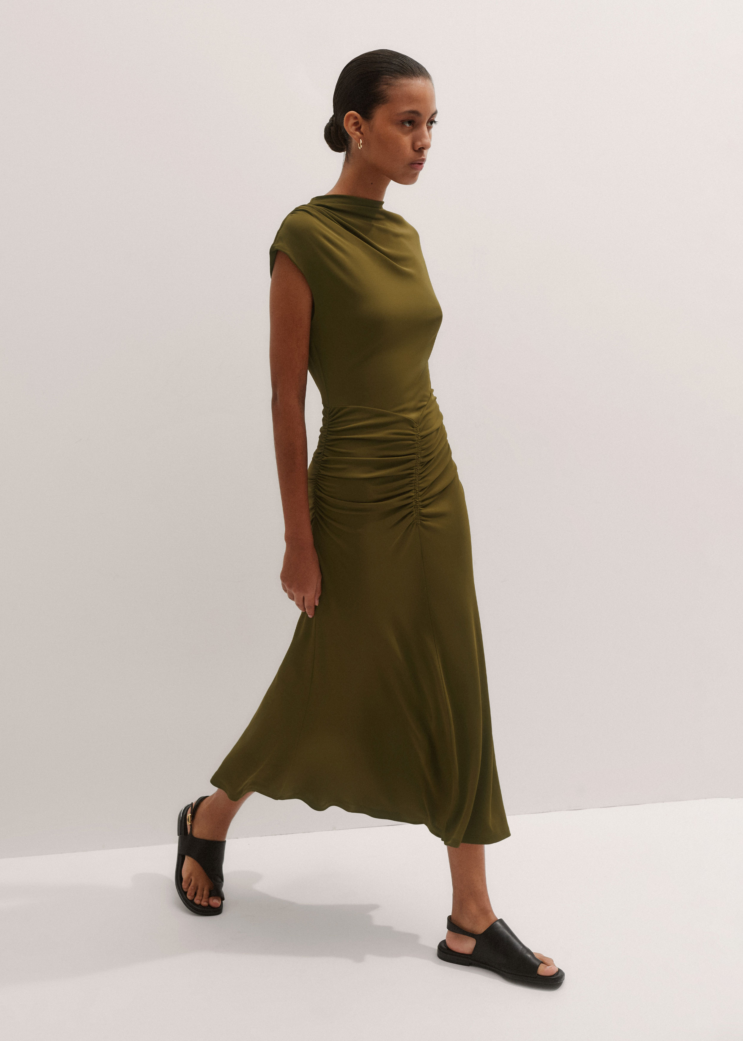 High Neck Midi Dress