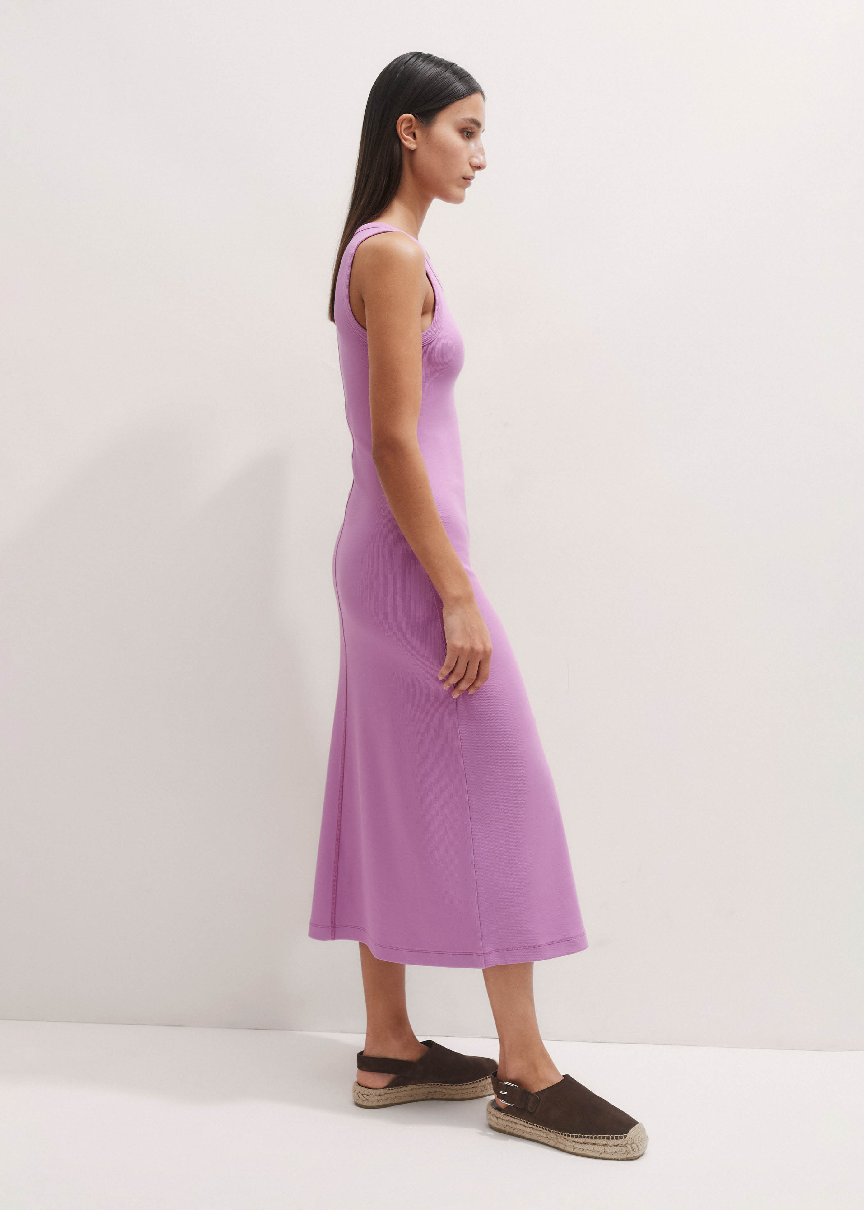 me em purple dress ME+EM Silk Cotton Maxi Dress in Purple