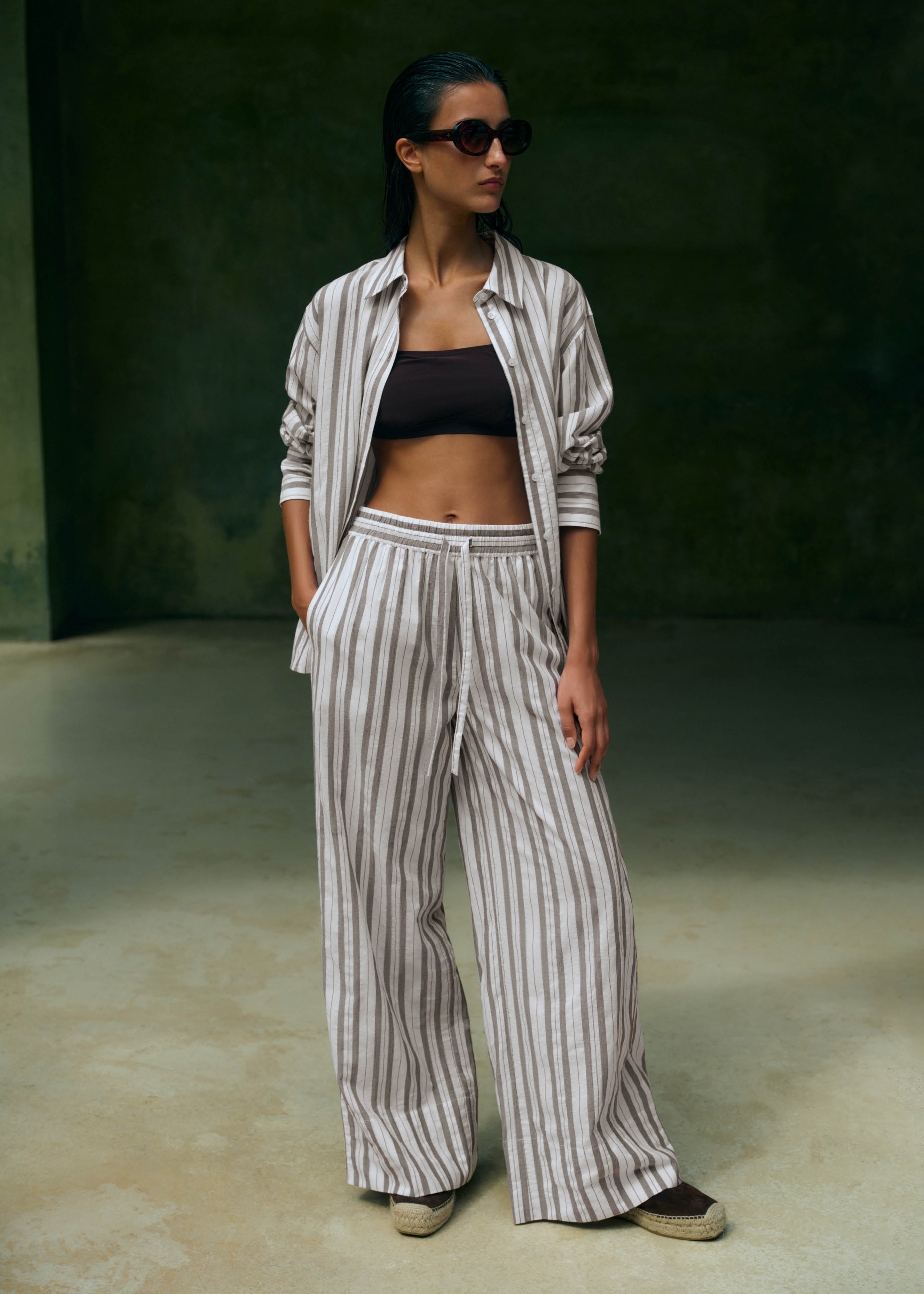 Summer Stripe Drawstring Beach Trouser 