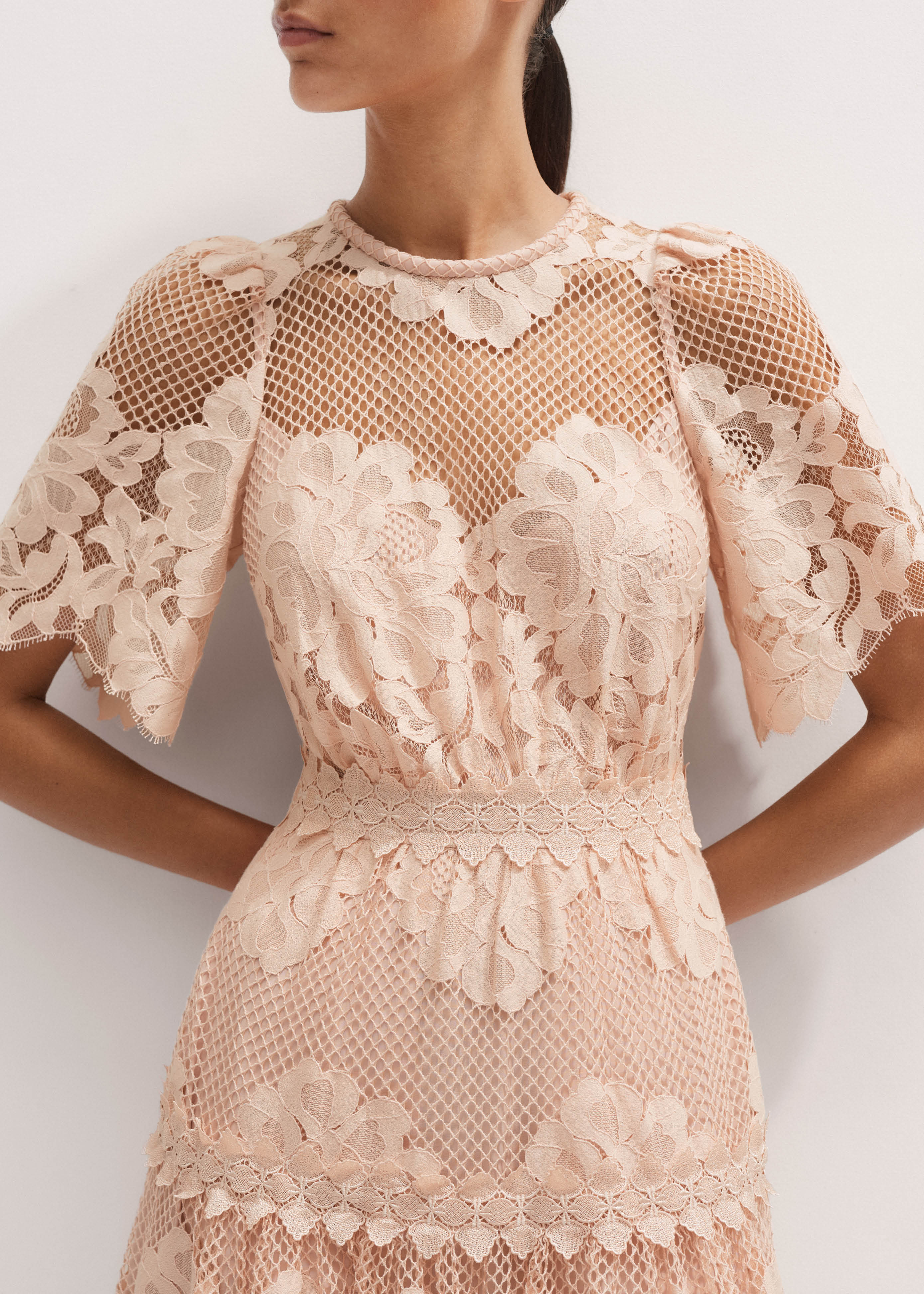 ME+EM Graphic Floral Lace Maxi Dress Pale Blush - Women's - Lace - Size US 0 ME+EM Graphic Floral Lace Maxi Dress Pale Blush - Women's - Lace - Size US 0